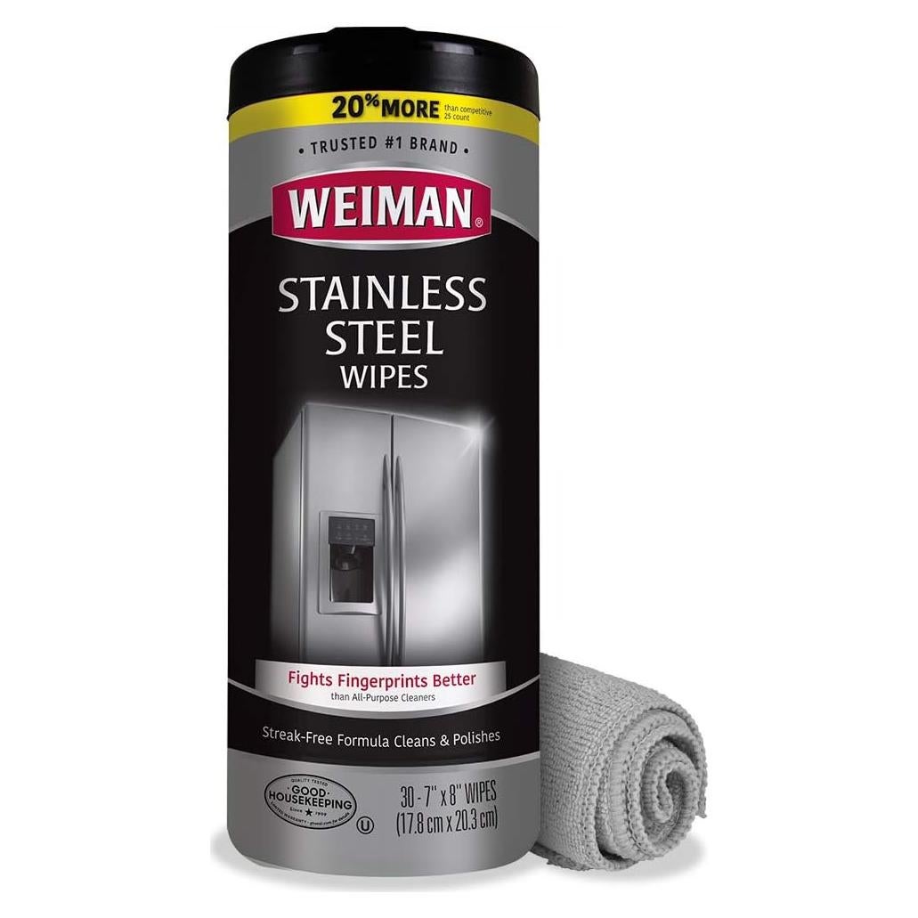 Toallitas de Acero Inoxidable Weiman - Kit de 30 Unidades