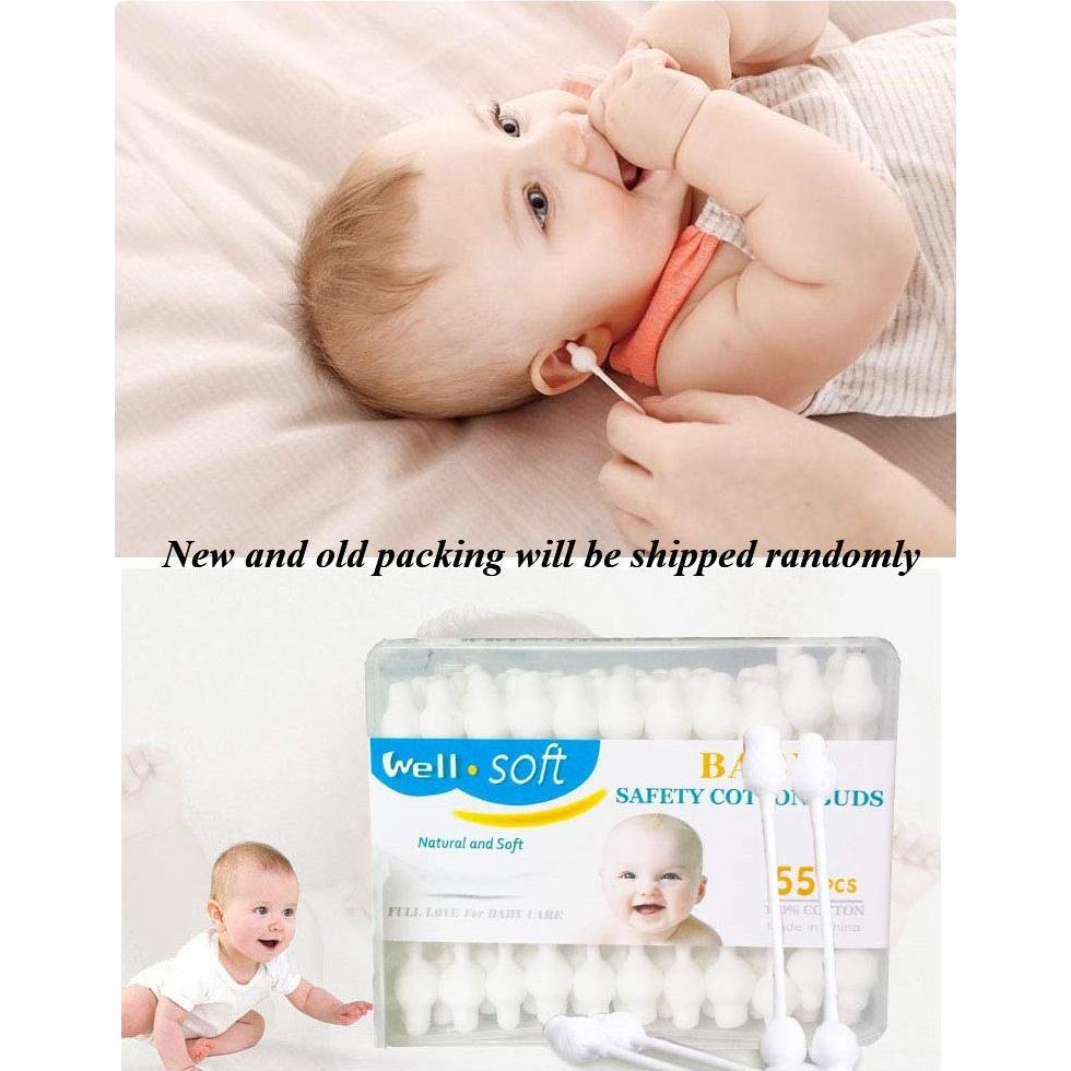 Hisopos de Algodón para Bebés Rayhee, 220 Piezas, Hipoalergénicos