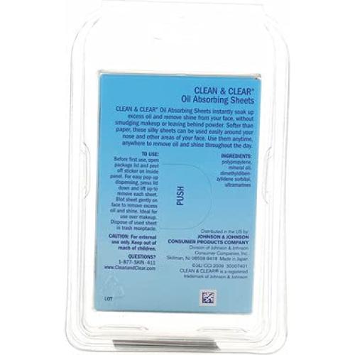 Hojas Absorbentes de Aceite Clean & Clear - Paquete de 150