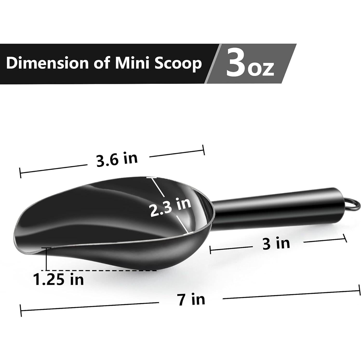 Juego de cucharas pequeñas TeamFar de acero inoxidable negro 3 oz