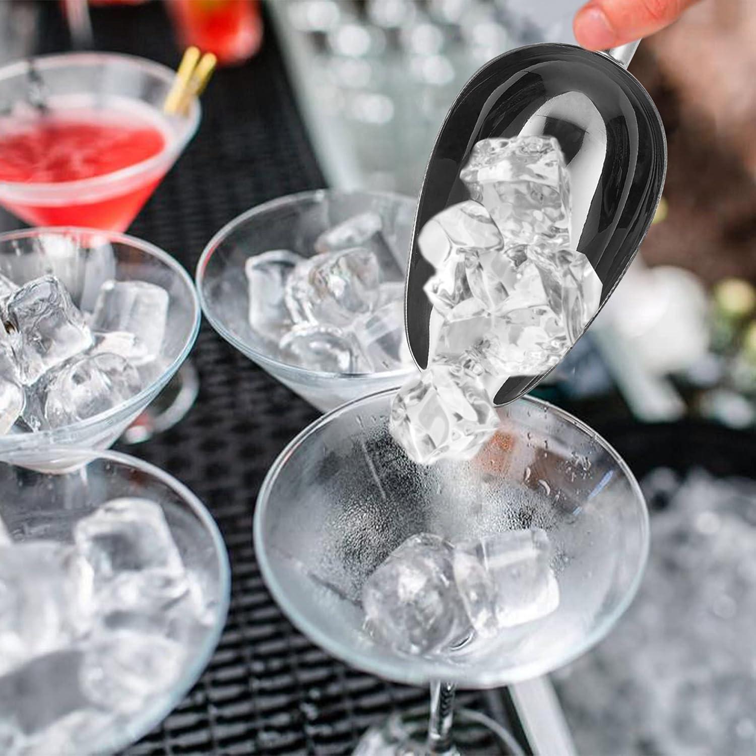 Juego de cucharas pequeñas TeamFar de acero inoxidable negro 3 oz