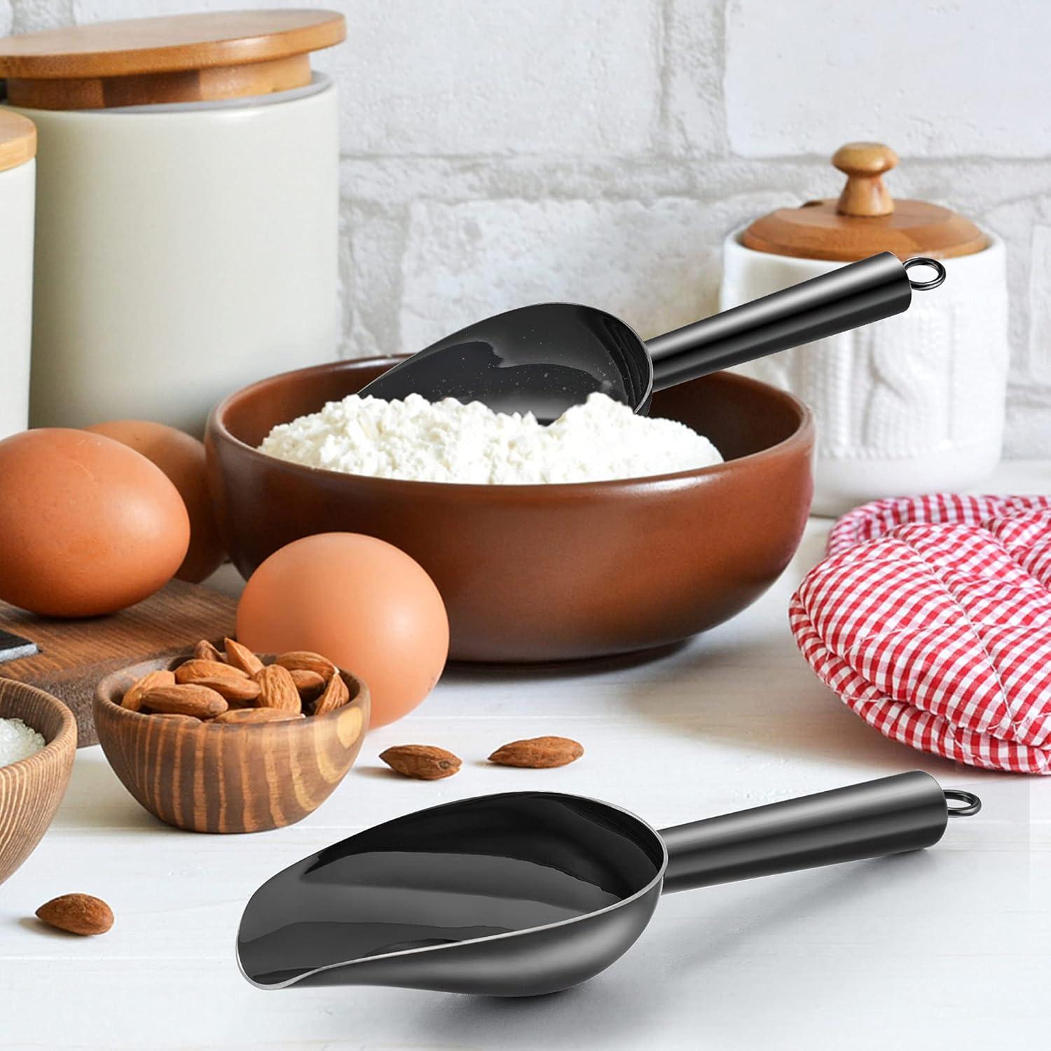 Juego de cucharas pequeñas TeamFar de acero inoxidable negro 3 oz