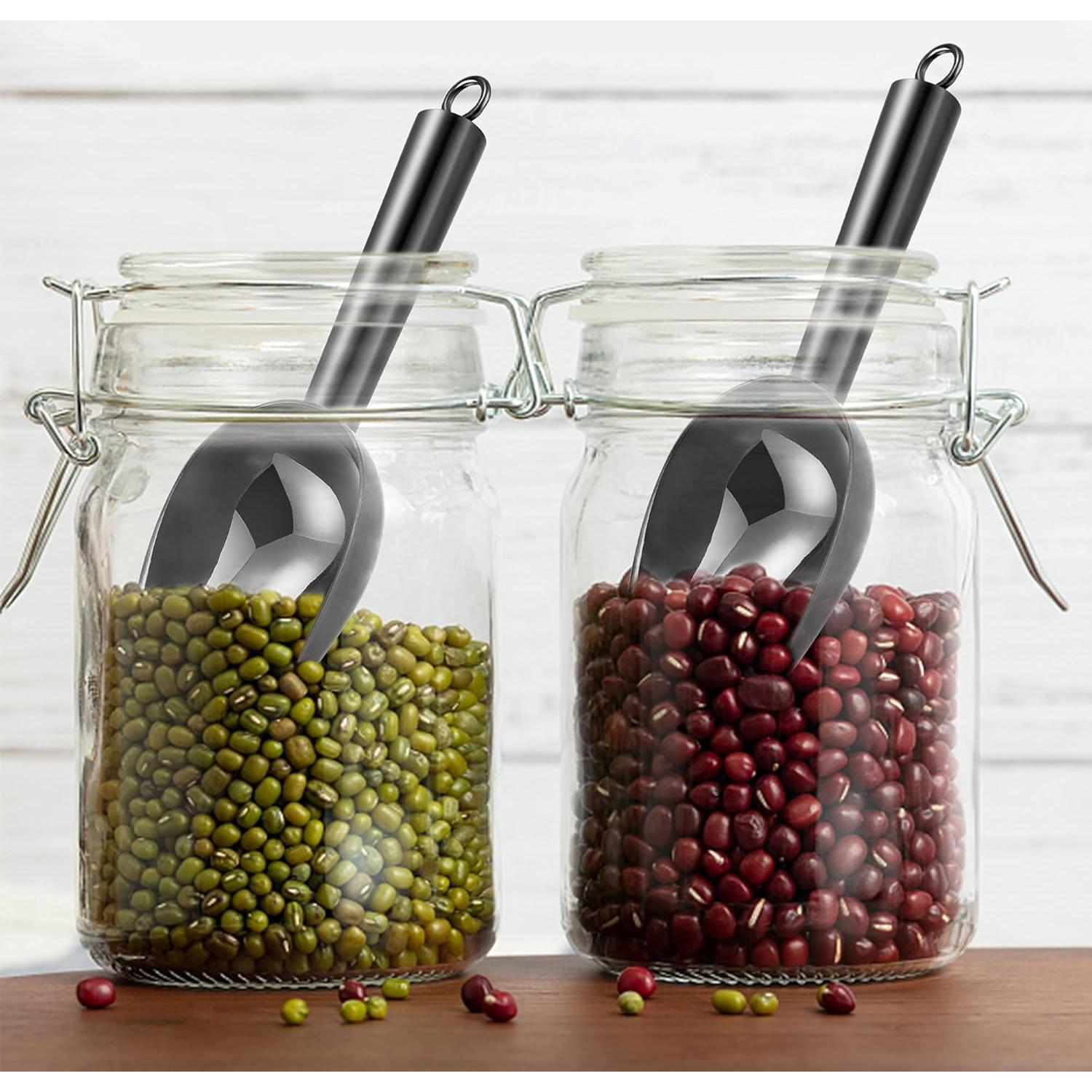 Juego de cucharas pequeñas TeamFar de acero inoxidable negro 3 oz