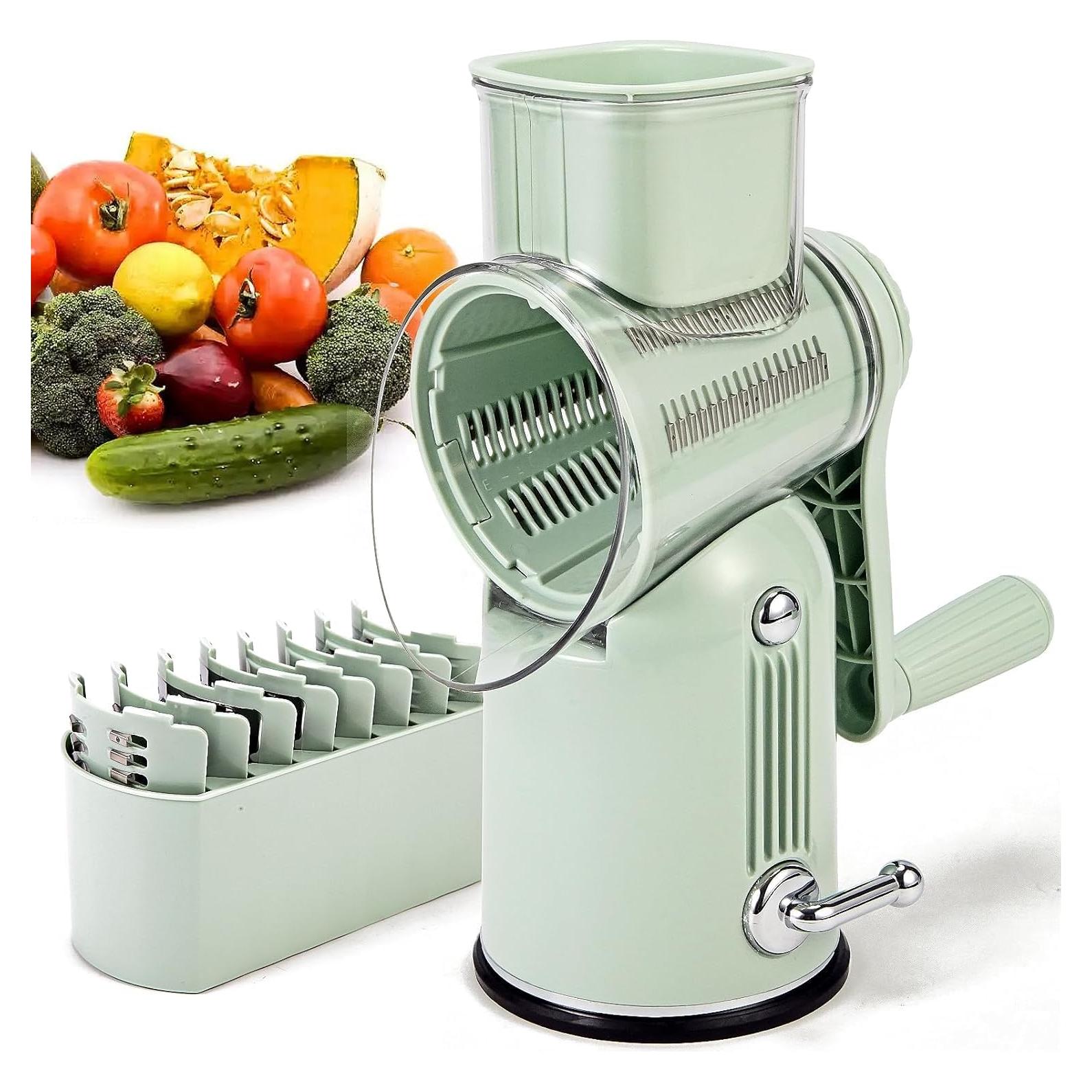 Rallador de Queso Rotatorio DFENGDF con 5 Cuchillas Intercambiables