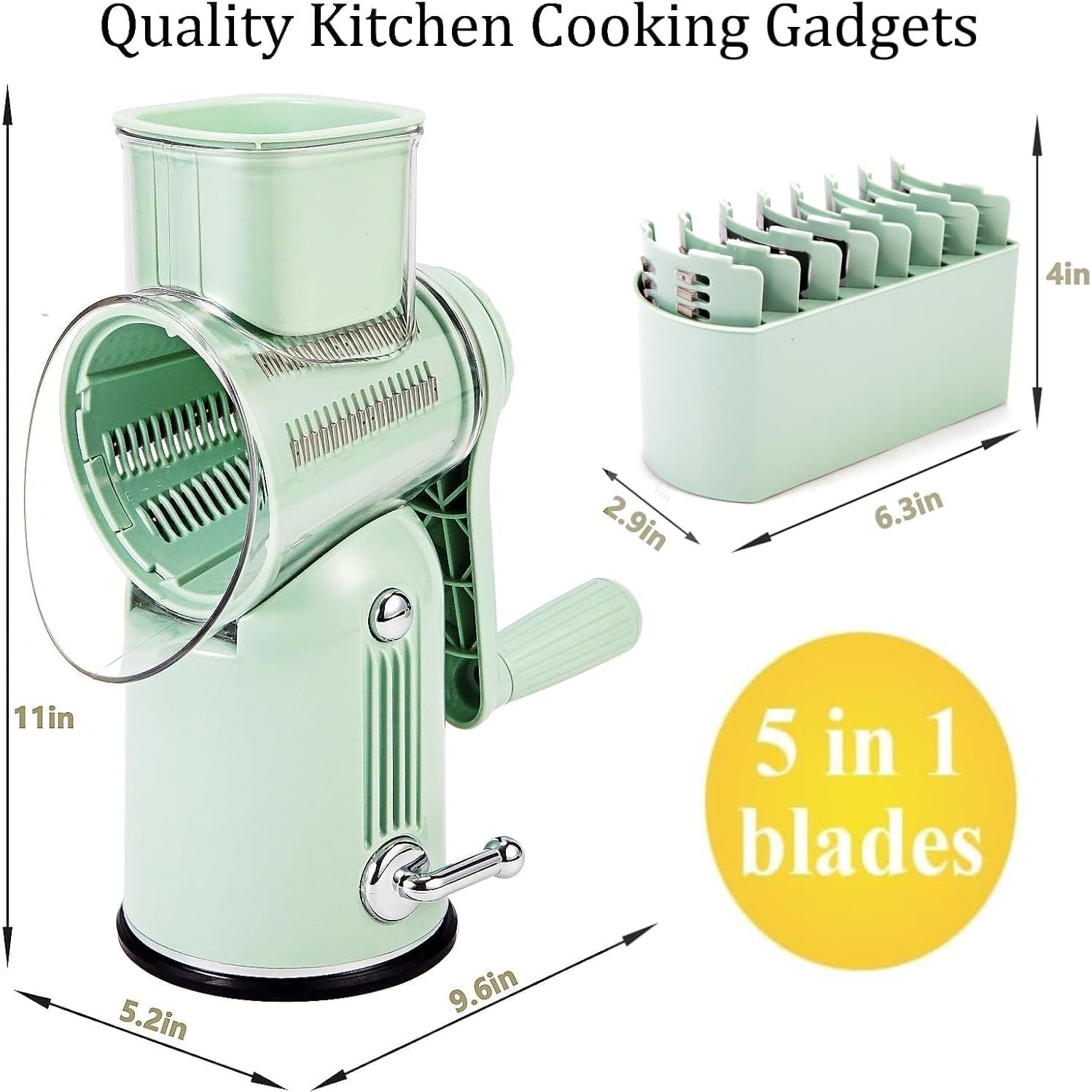 Rallador de Queso Rotatorio DFENGDF con 5 Cuchillas Intercambiables