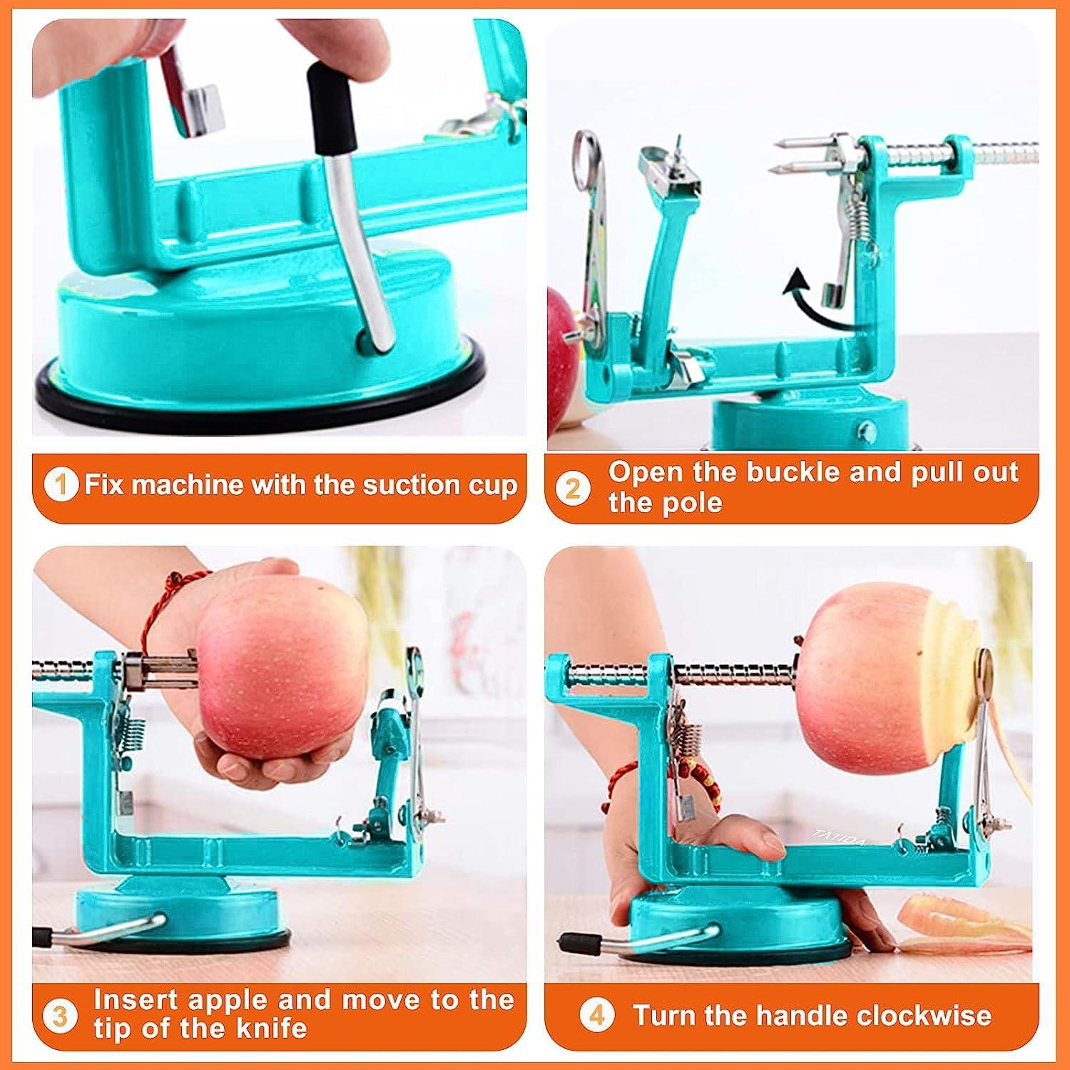 Pelador Descorazonador de Manzanas Tatida - Acero Inoxidable, Azul