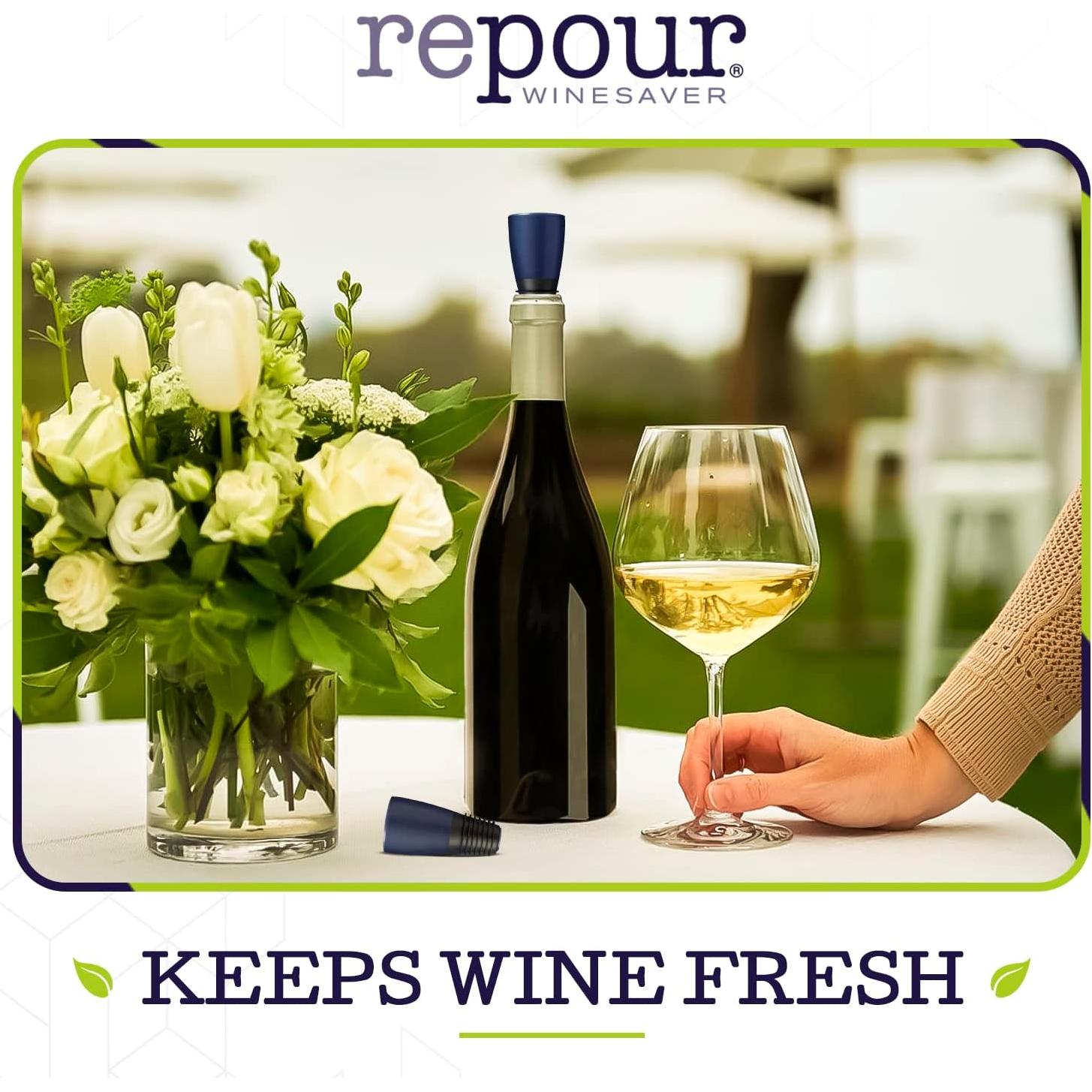 Conservador de Vino Repour - Paquete de 4 - Negro