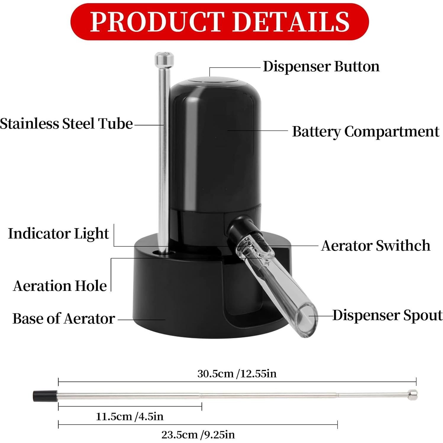 Aereador de Vino Eléctrico ESCLAP 2023 - Dispensador Automático