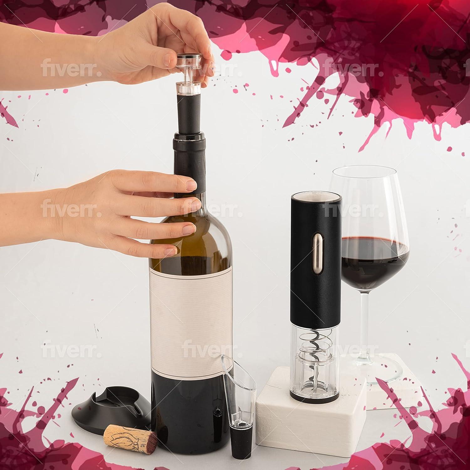Juego de Abridor de Vino Eléctrico Moss & Stone con Accesorios