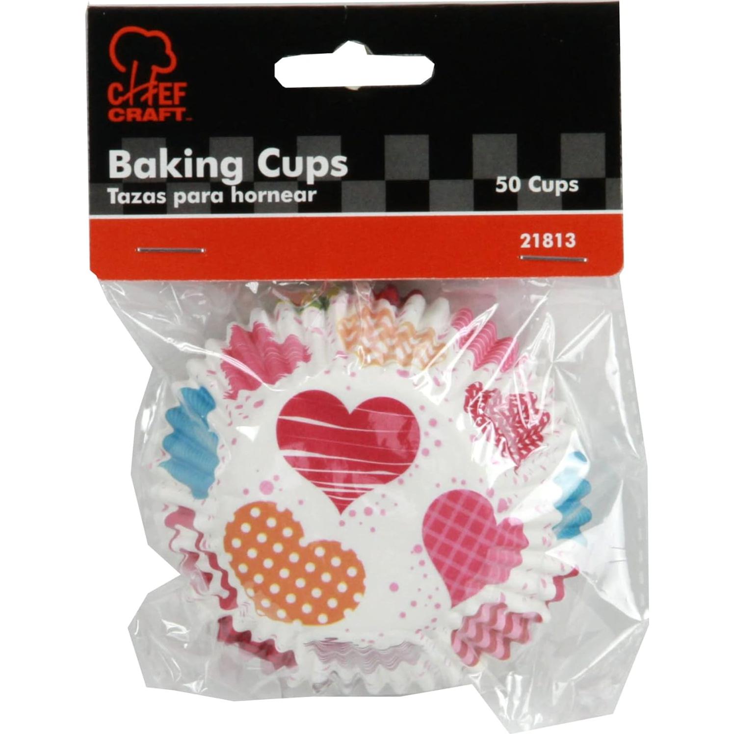 Juego de forros para cupcakes Chef Craft 100 unidades Corazón