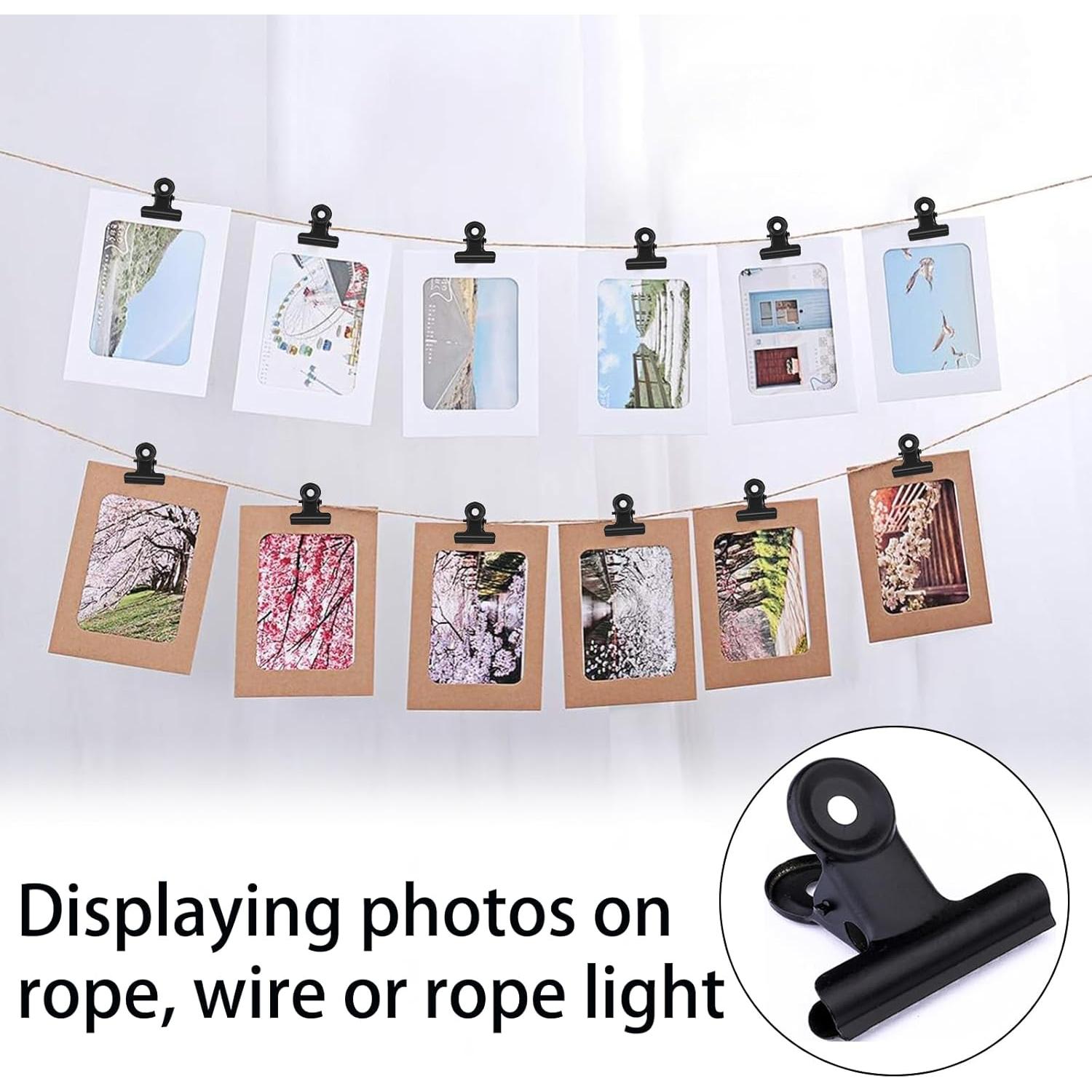 50 Clips de Bulldog de Metal DXMWWTP 22 mm Negros para Oficina