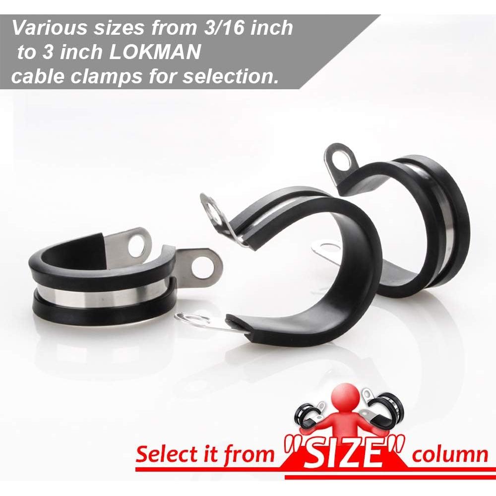 Abrazaderas de Cable LOKMAN 20 Unidades 25.4 mm Acero Inoxidable