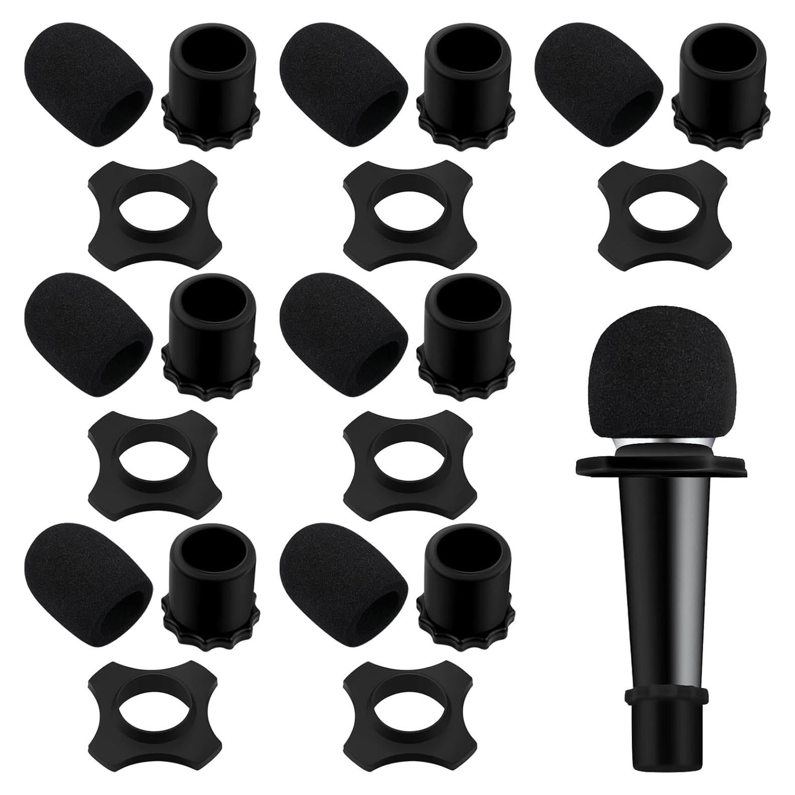 Flutesan 8 Set Fundas de Micrófono Espuma Antivibración Negro