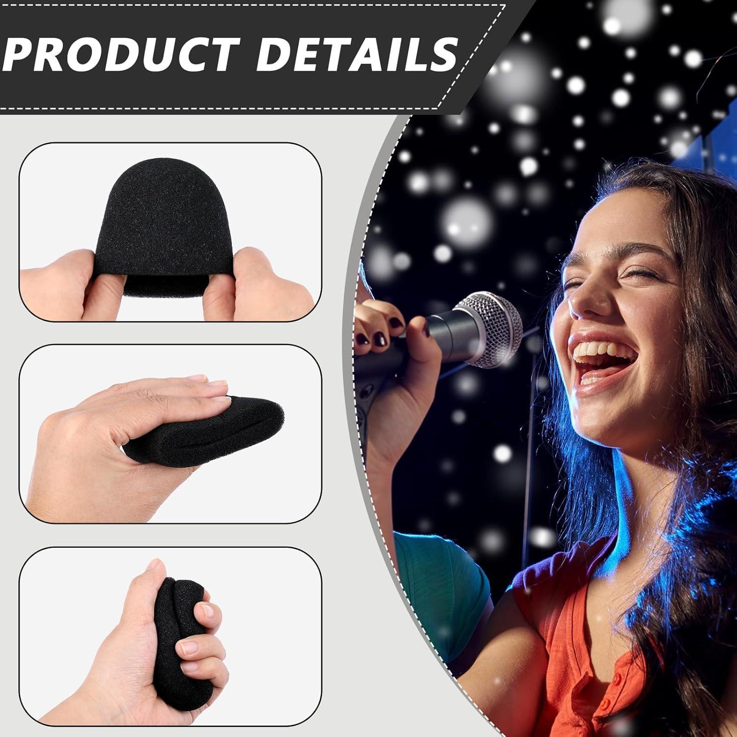 Flutesan 8 Set Fundas de Micrófono Espuma Antivibración Negro