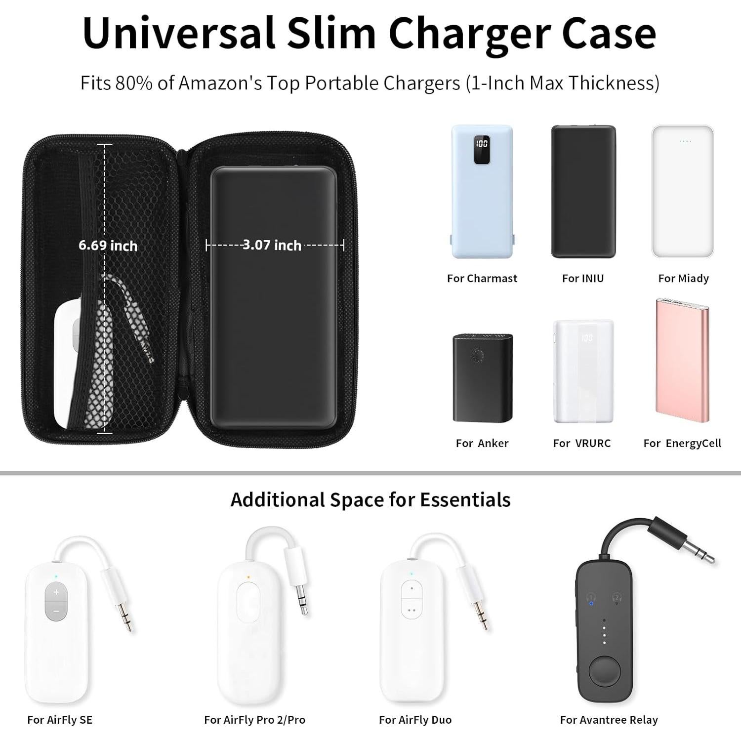 Estuche Organizador Electrónico iMangoo Negro 6.5x3.2x1 Pulgadas