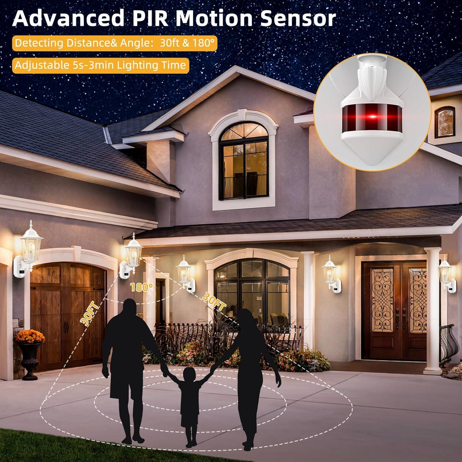 Lamomo Luz de Sensor de Movimiento Exterior 12.7x10.16cm Blanca