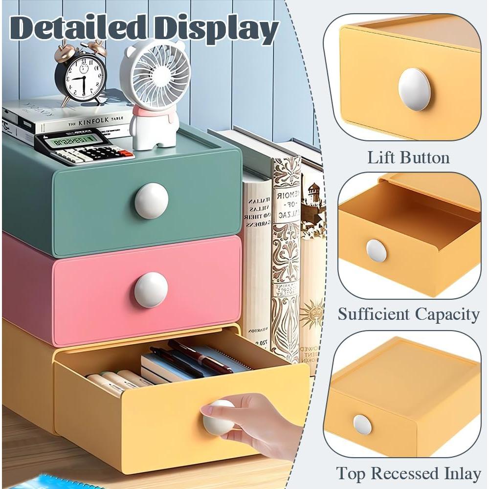 Organizador de Escritorio DIBALIYI 2 Cajones Plástico Verde