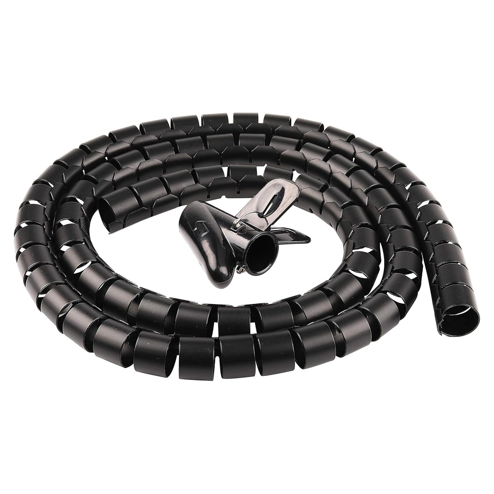 Manga Organizadora de Cables Chengsi 1.5m x 28mm Negra