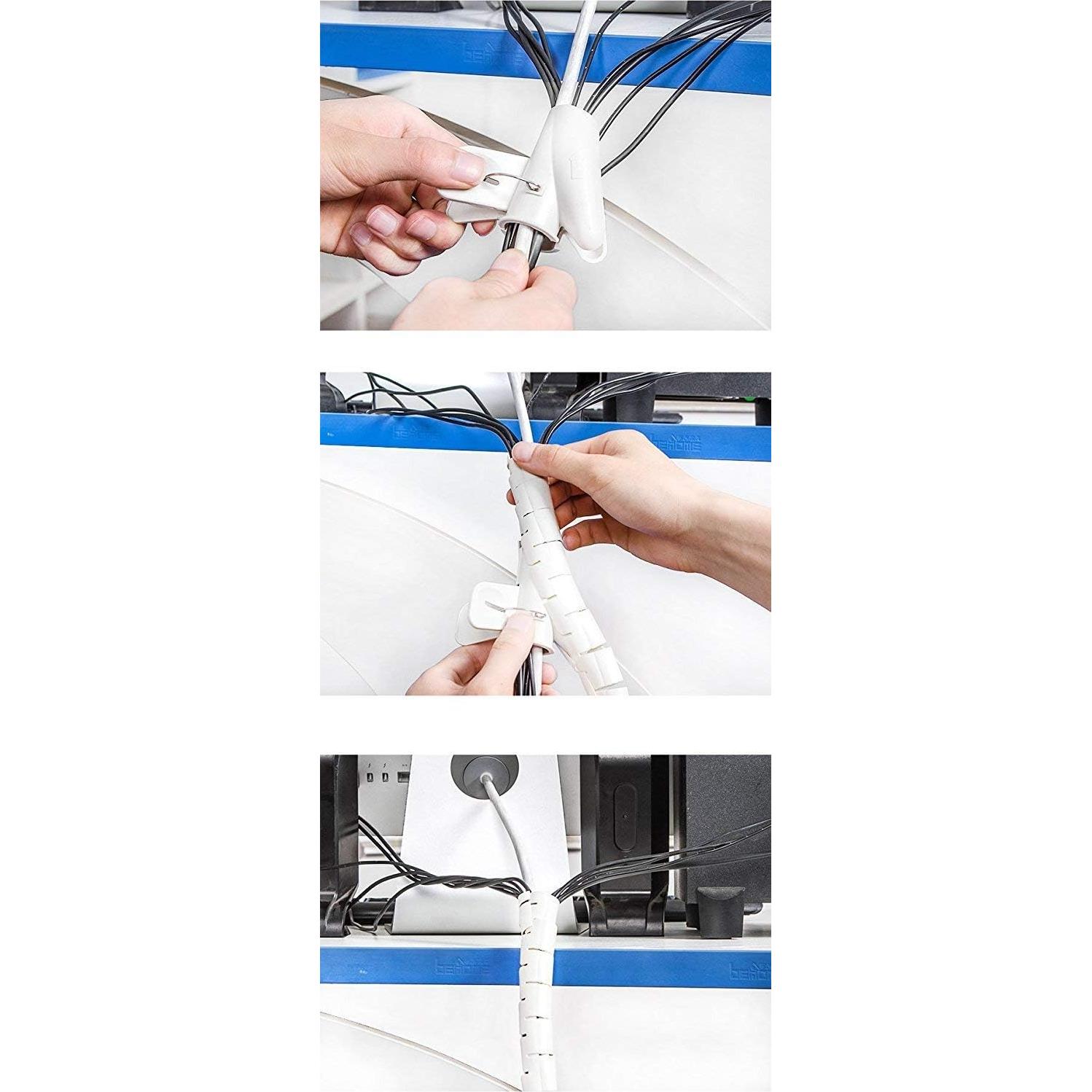 Manga Organizadora de Cables Chengsi 1.5m x 28mm Negra