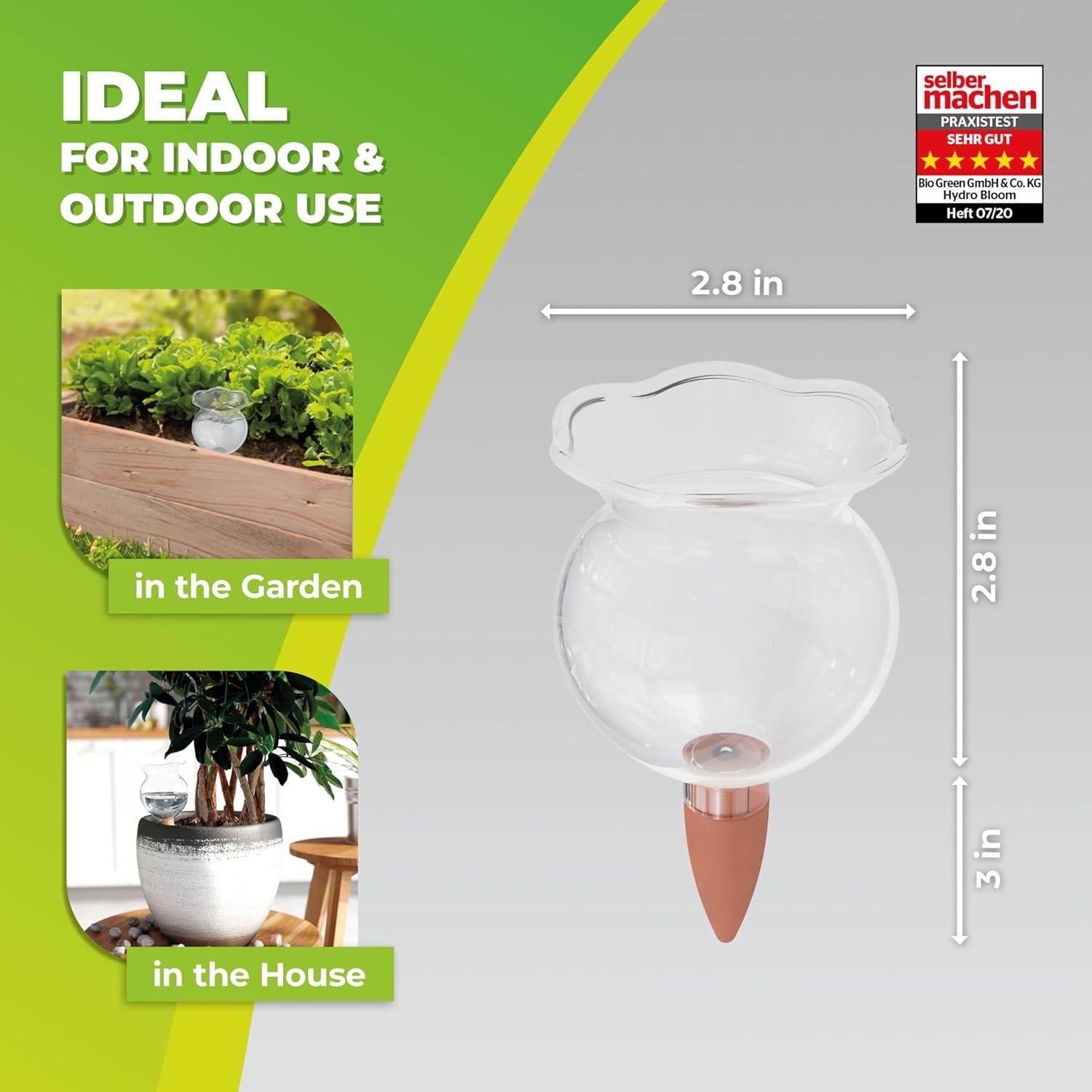 Globo de Autorriego BioGreen Hydro Bloom 200ml para Plantas