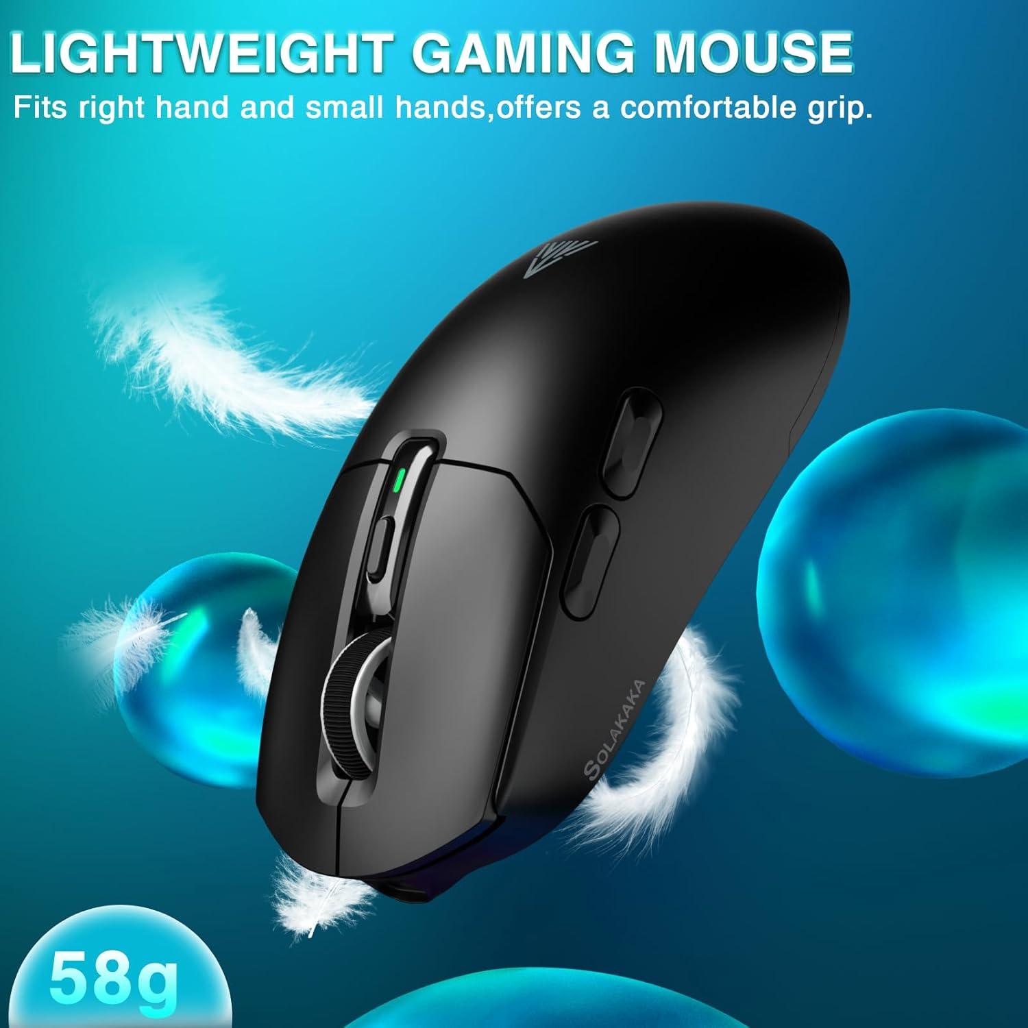 Ratón Gaming Inalámbrico SOLAKAKA SM820 24000 DPI RGB