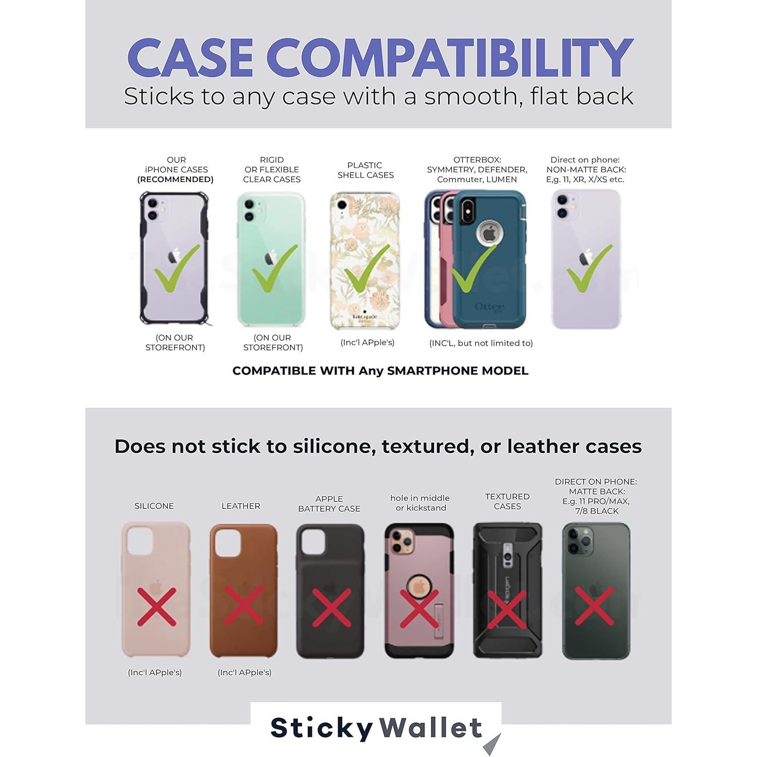 Soporte de Tarjeta Adhesivo The StickyWallet - Spandex Negro