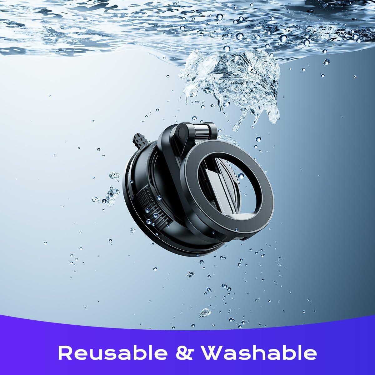 Magnetic Car Phone Holder,360° Rotation Strong Suction Car Phone Mount Detachable Vacuum Suction Phone holder Foldable Cellphone Stand for iPhone 16 15 14 13 12 Series and All Magsafe Smartphones