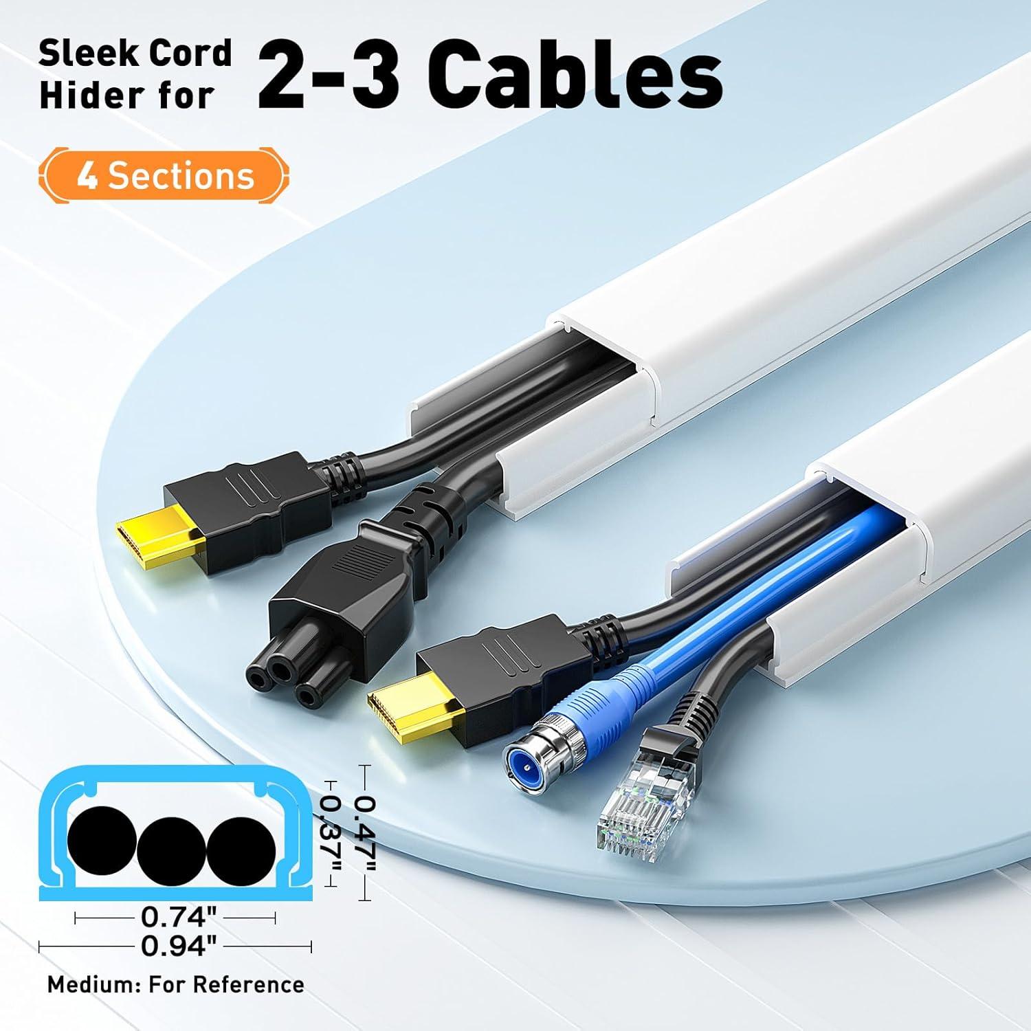 Cubierta de Cables Delamu 159.5 cm Blanca para TV