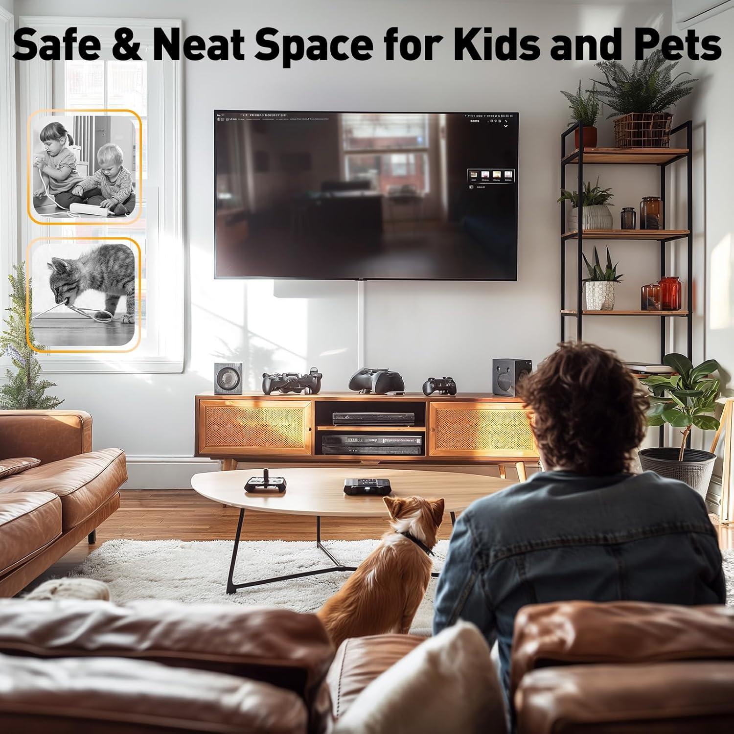 Cubierta de Cables Delamu 159.5 cm Blanca para TV