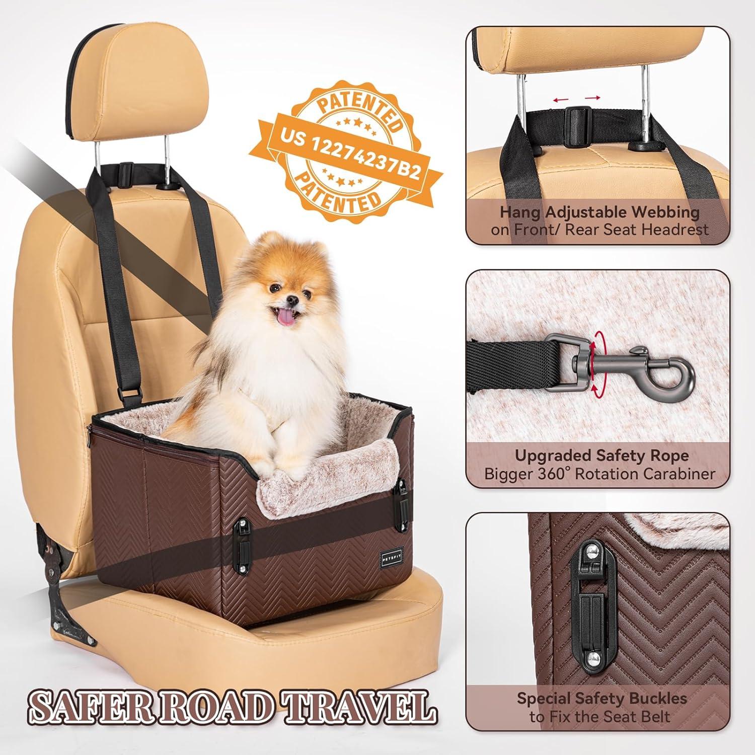 Asiento de Coche para Perros PETSFIT Marrón 40.6x33.0cm