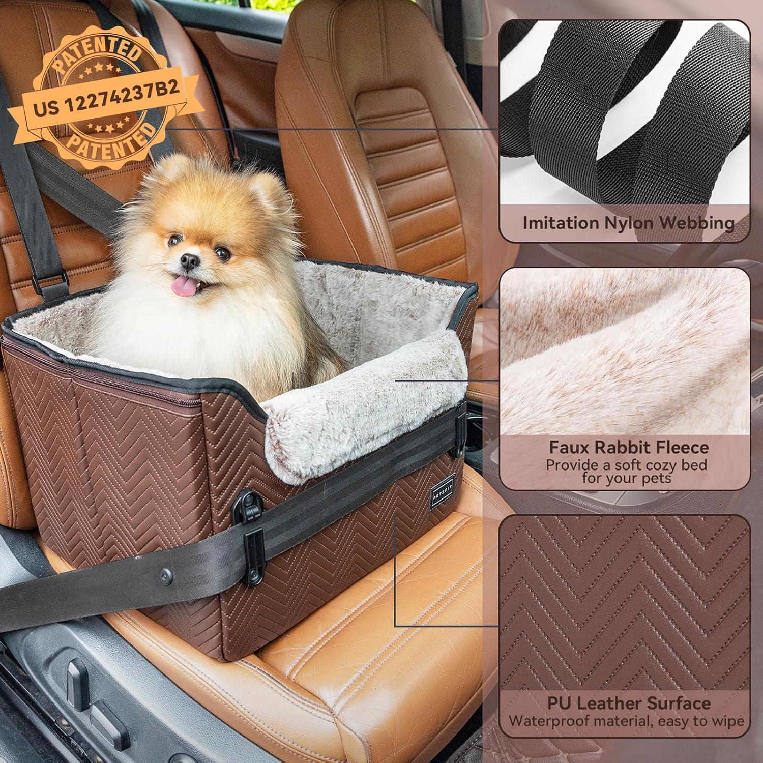 Asiento de Coche para Perros PETSFIT Marrón 40.6x33.0cm