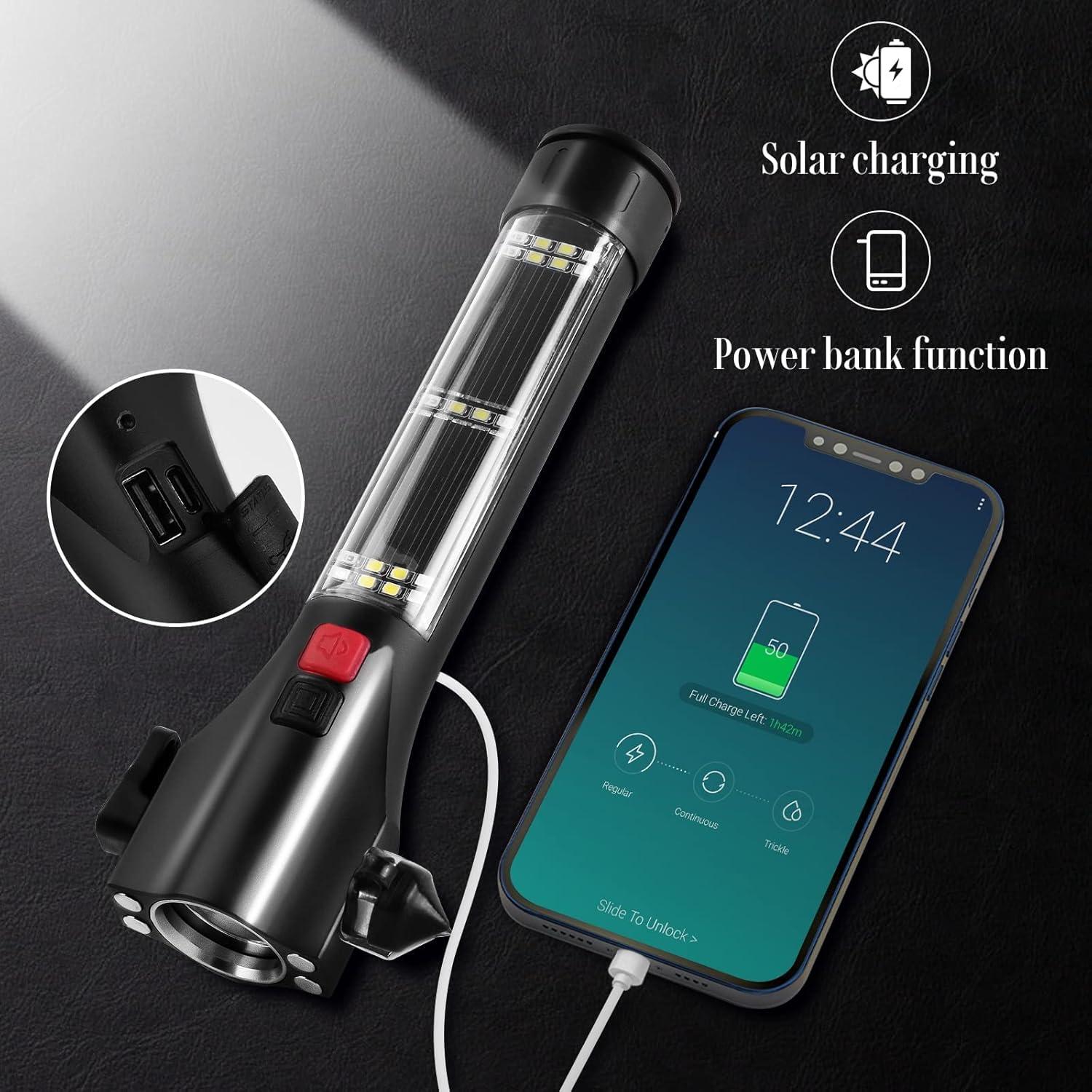 Martillo de Seguridad Unicumoo con Linterna LED y Cortador