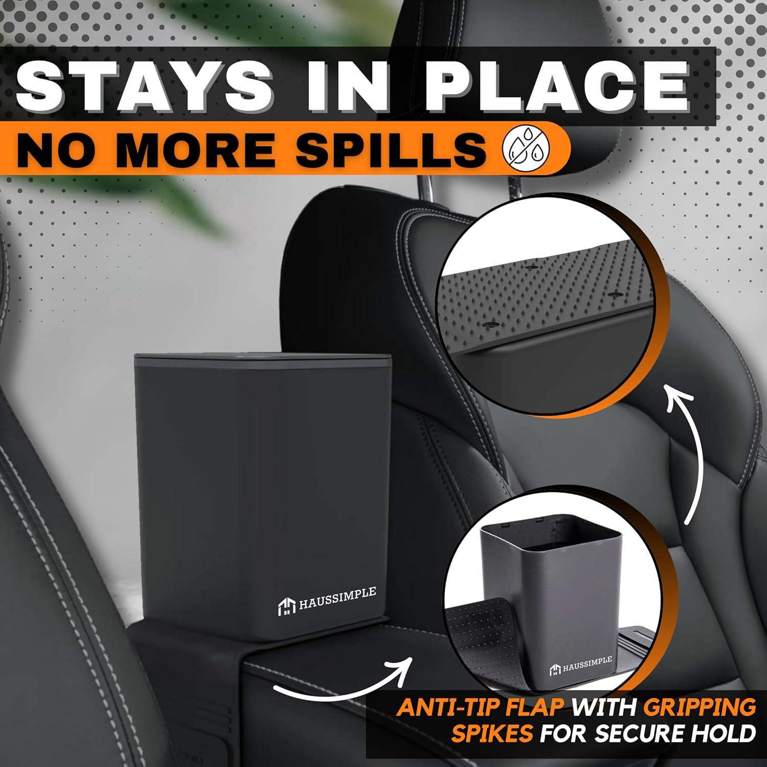 Basurero para Autos Haussimple Mediano Negro a Prueba de Fugas