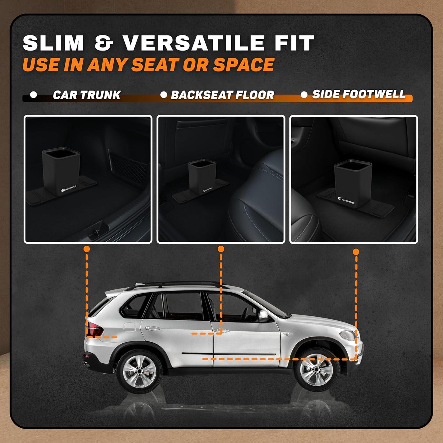 Basurero para Autos Haussimple Mediano Negro a Prueba de Fugas