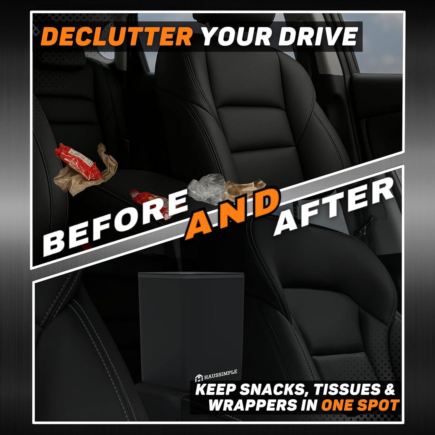 Basurero para Autos Haussimple Mediano Negro a Prueba de Fugas