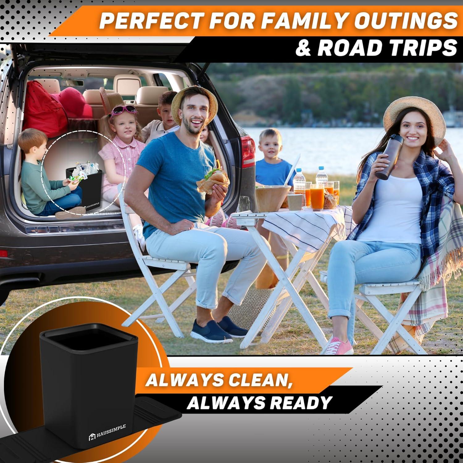 Basurero para Autos Haussimple Mediano Negro a Prueba de Fugas