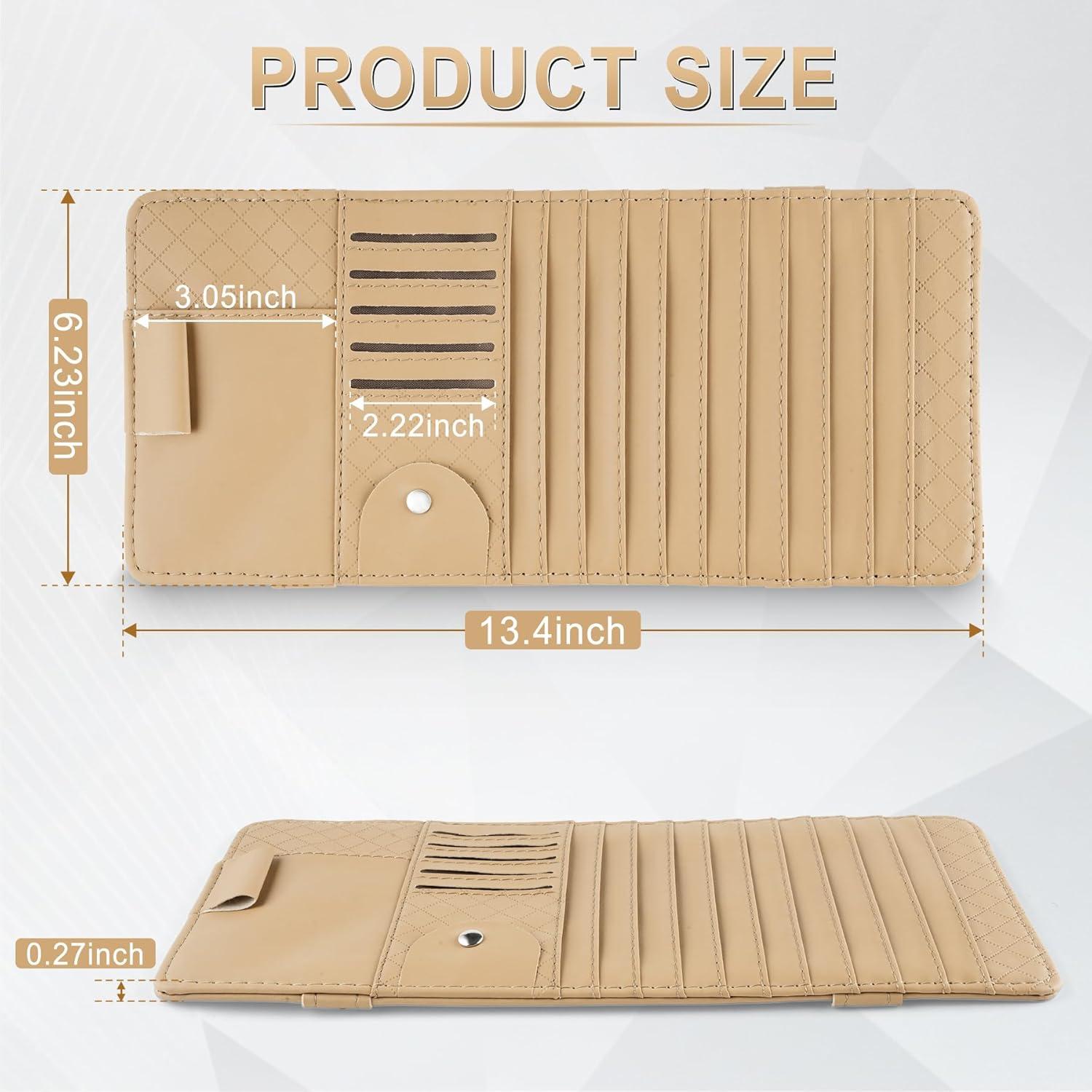 Soporte de CD para Visera de Coche Alpmosn Beige - Organizador Multifuncional