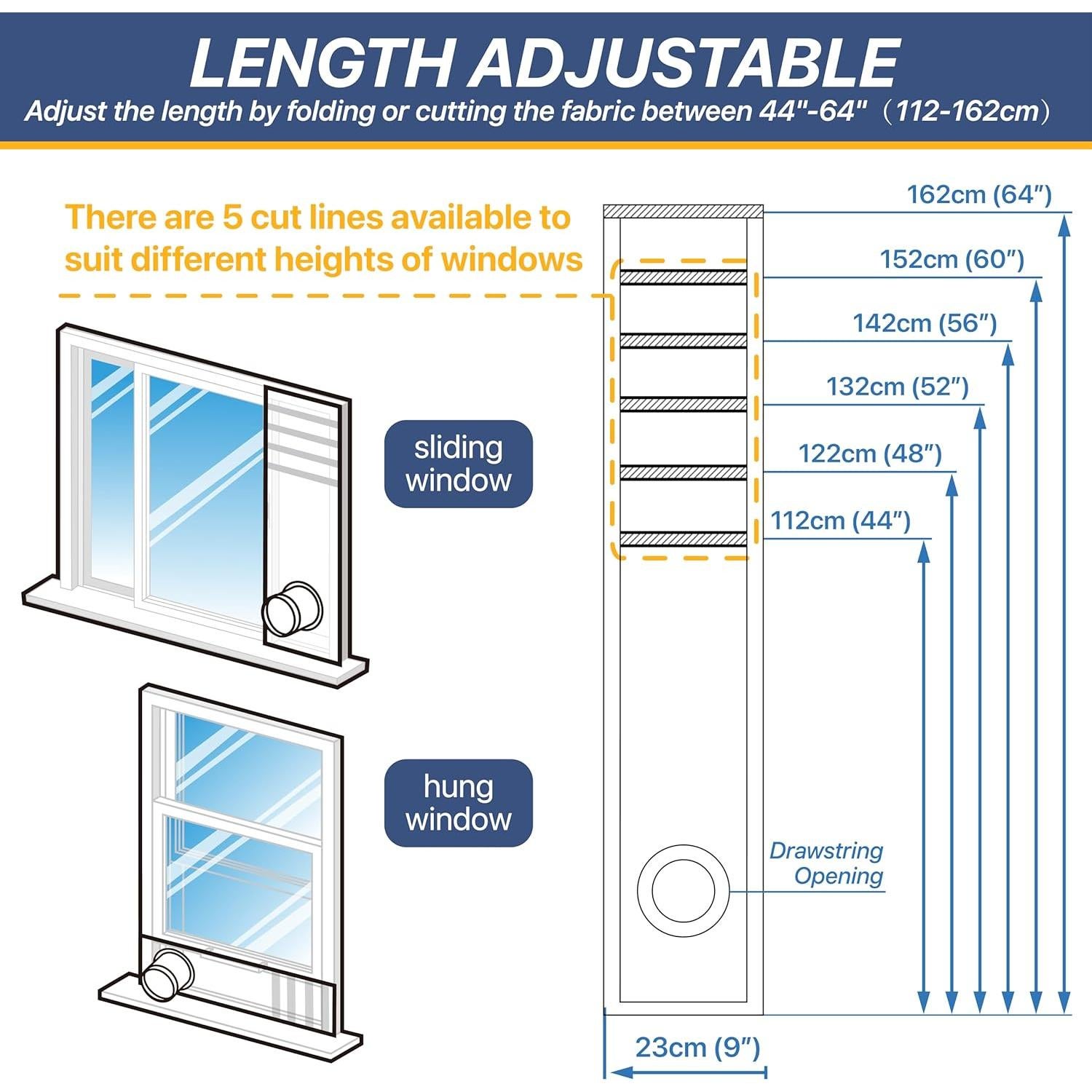 Kit de Ventilación de Ventana LOVIGA 420D Ajustable 23x102cm