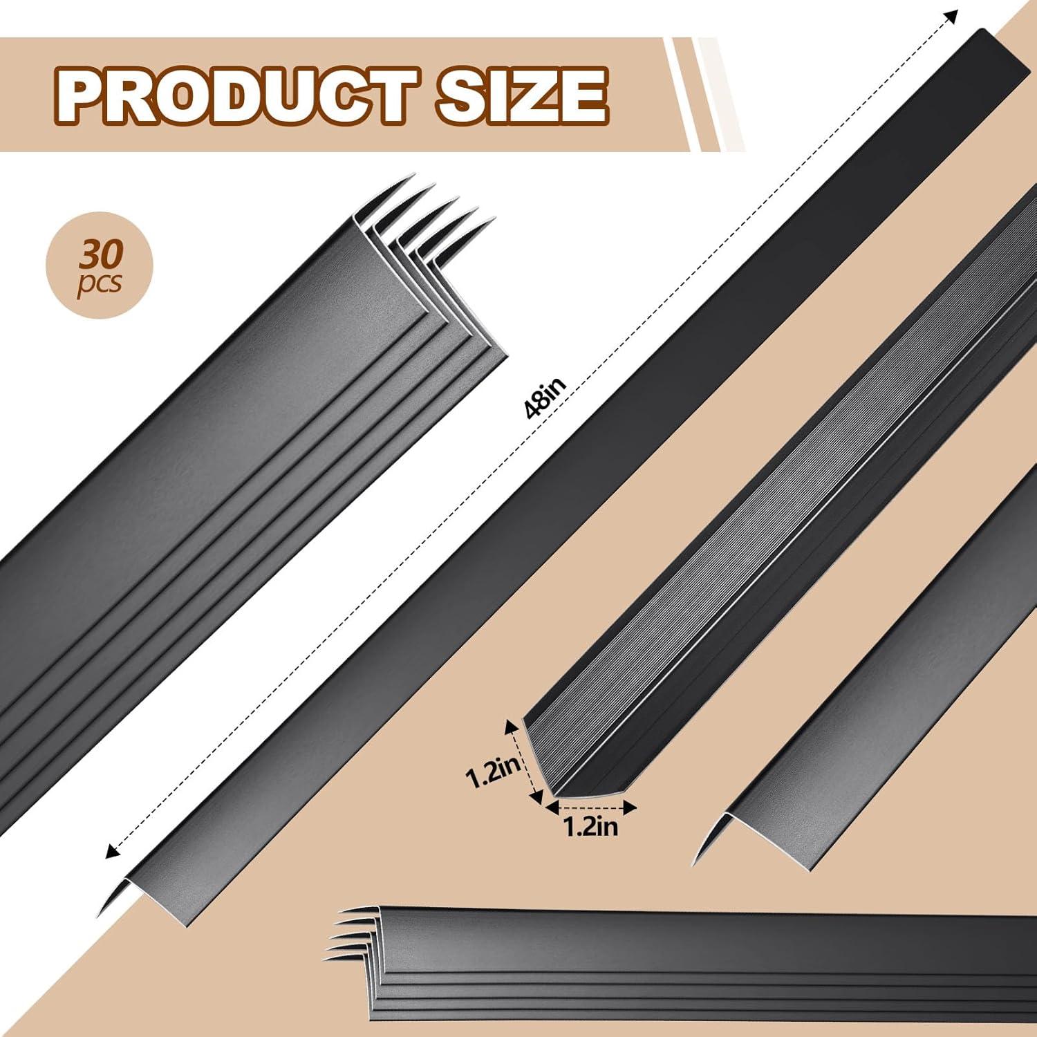 Protectores de Esquinas de Metal Therwen 30 Pcs 122 cm Negro