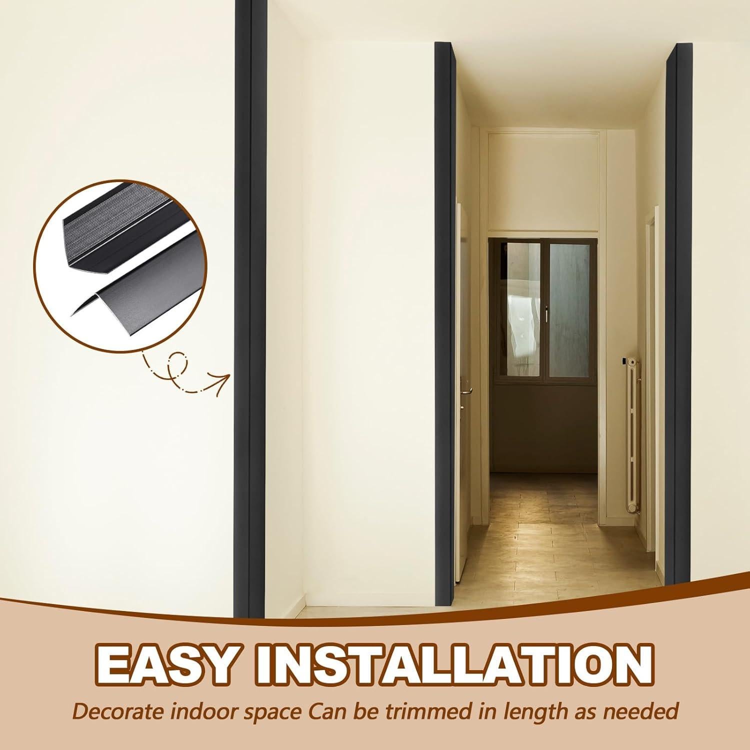 Protectores de Esquinas de Metal Therwen 30 Pcs 122 cm Negro