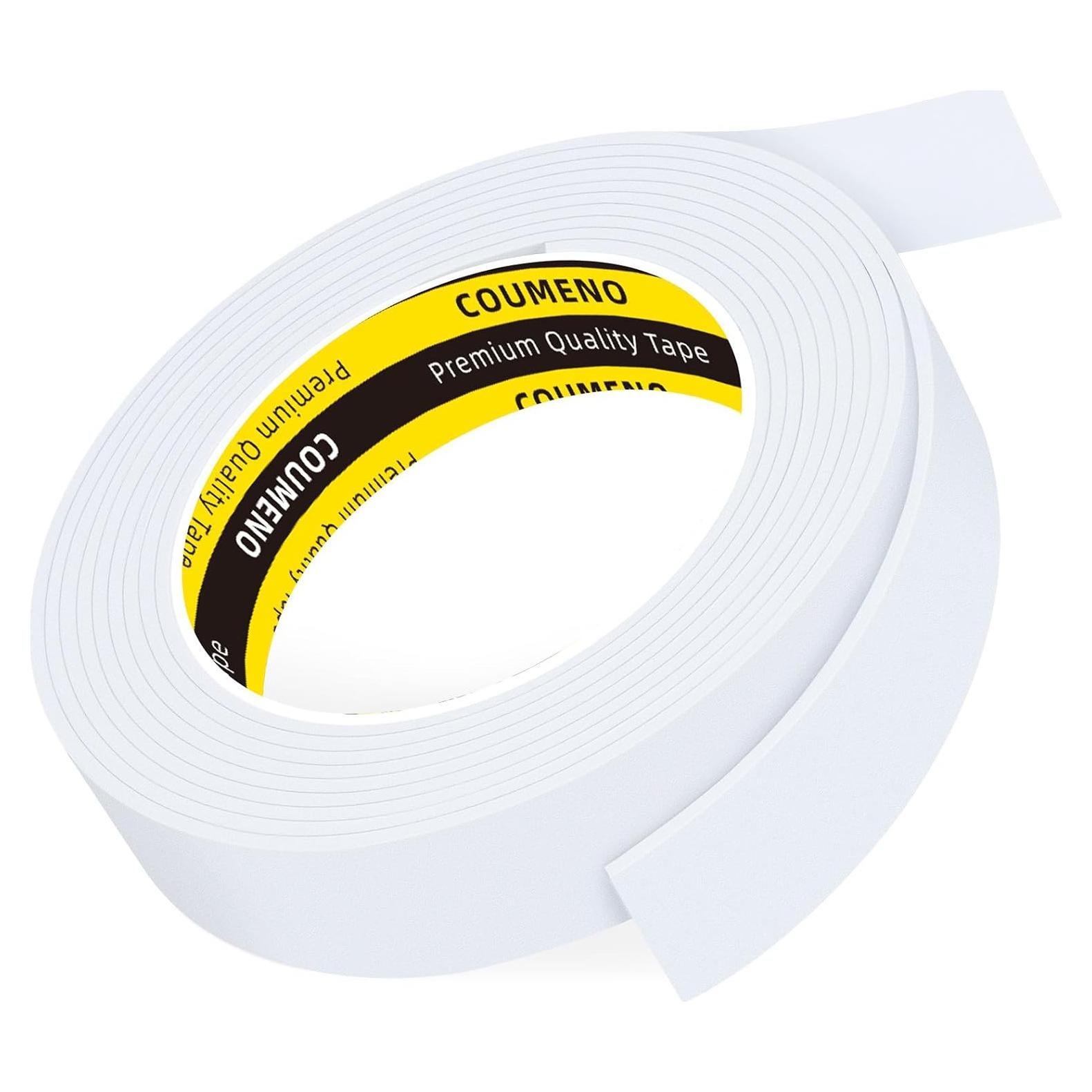 EVA Single-Sided Adhesive White Foam Tape 0.98inX9.84FT Single-Sided Sealing Strip Foam Pad Sponge Tape Window Weatherproof, Self-Adhesive Insulation Sealing Tape