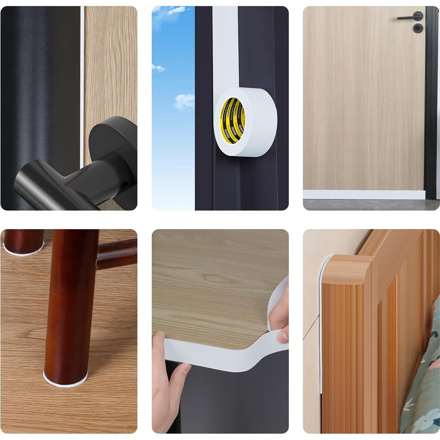 EVA Single-Sided Adhesive White Foam Tape 0.98inX9.84FT Single-Sided Sealing Strip Foam Pad Sponge Tape Window Weatherproof, Self-Adhesive Insulation Sealing Tape