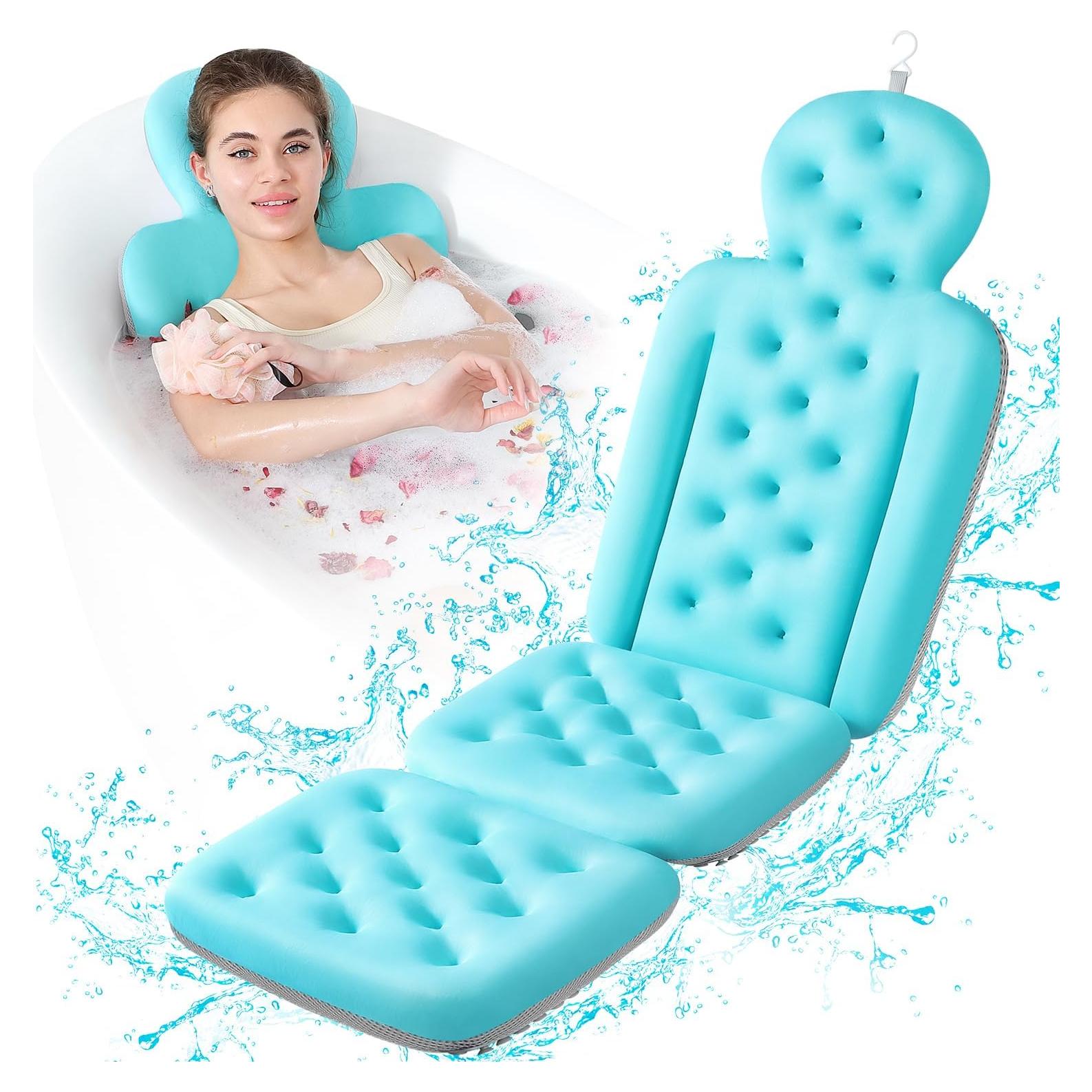 Cojín de Baño de Lujo VEILS 130x41 cm con 160 Ventosas Antideslizantes