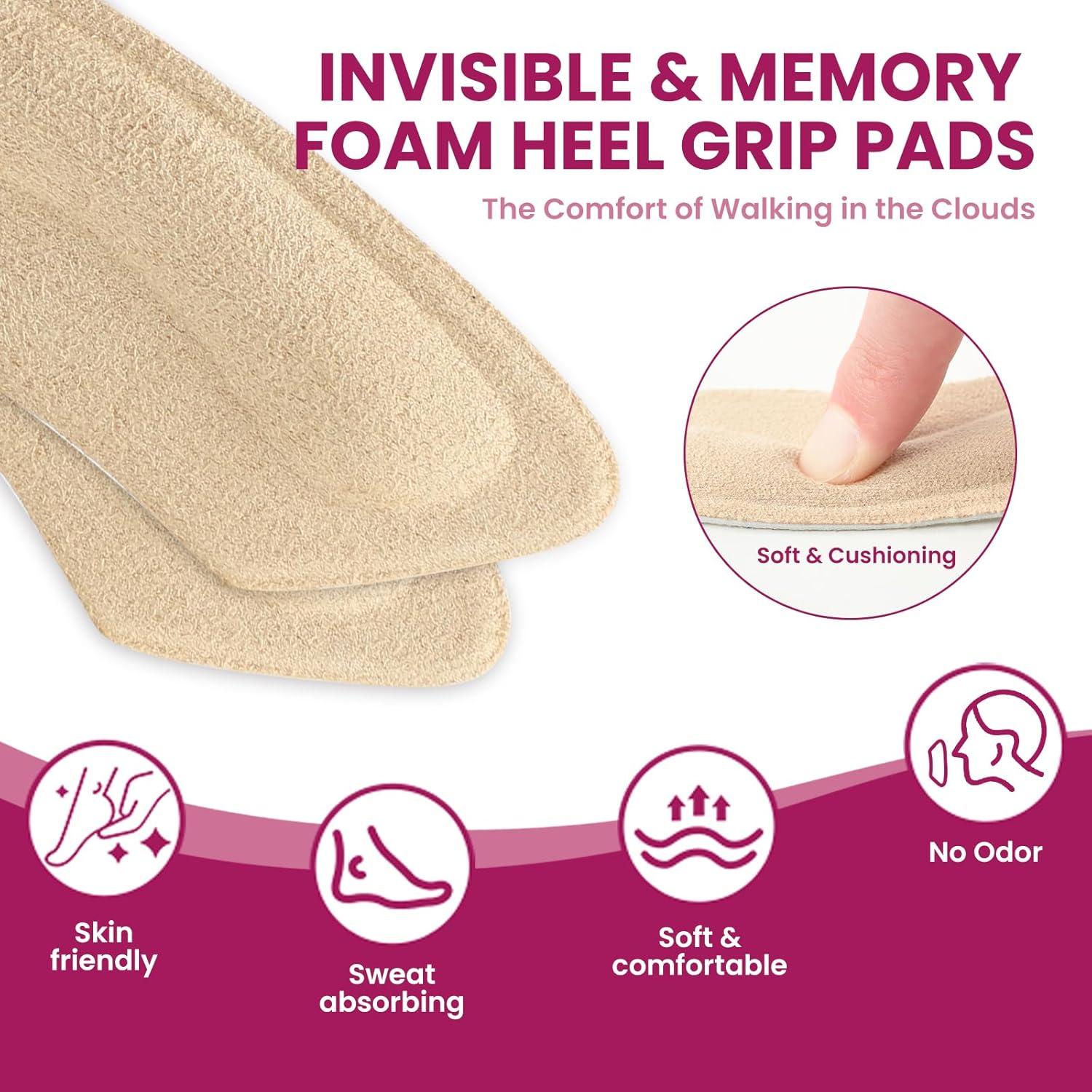 Almohadillas para Talones Bukihome - 4 Pares Beige Autoadhesivas