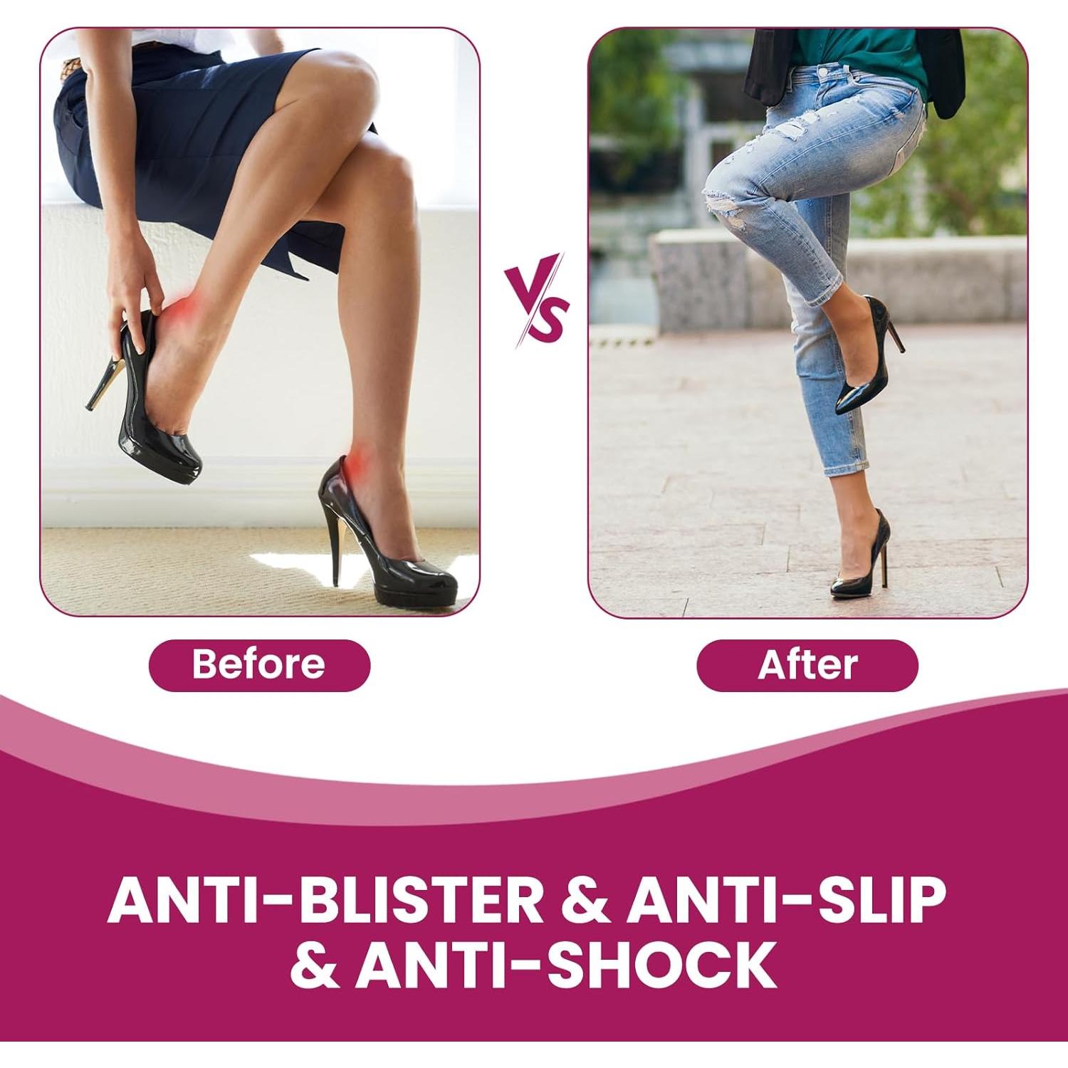 Almohadillas para Talones Bukihome - 4 Pares Beige Autoadhesivas