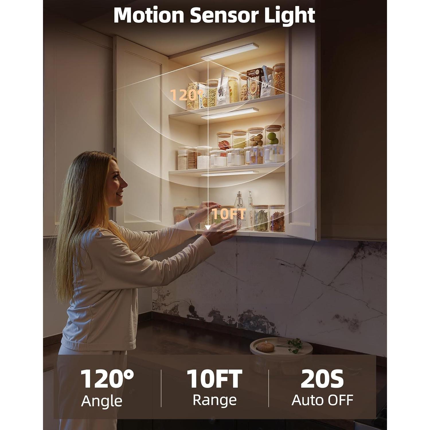 Luz LED Bajo Gabinete AMETHEUS 30cm con Sensor y Control Remoto