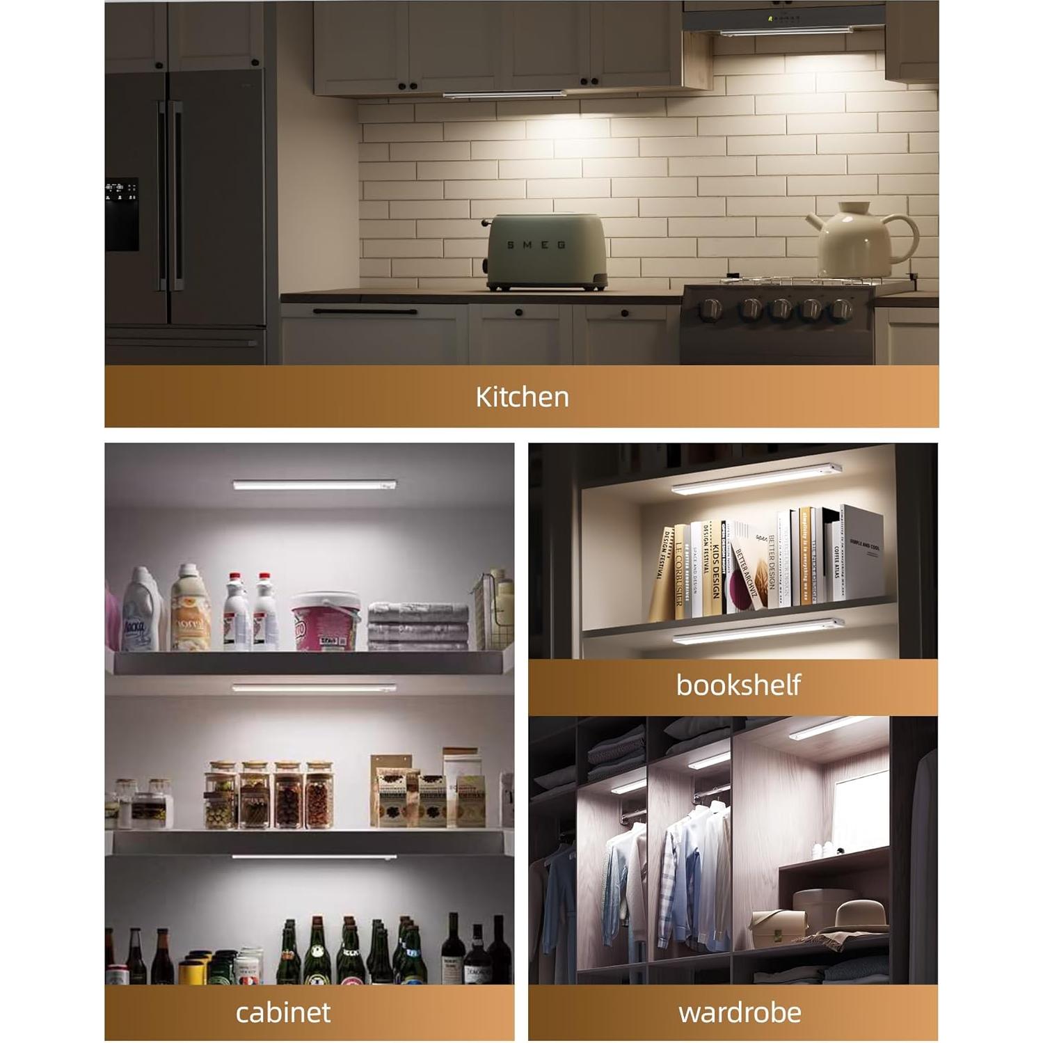 Luz LED Bajo Gabinete AMETHEUS 30cm con Sensor y Control Remoto