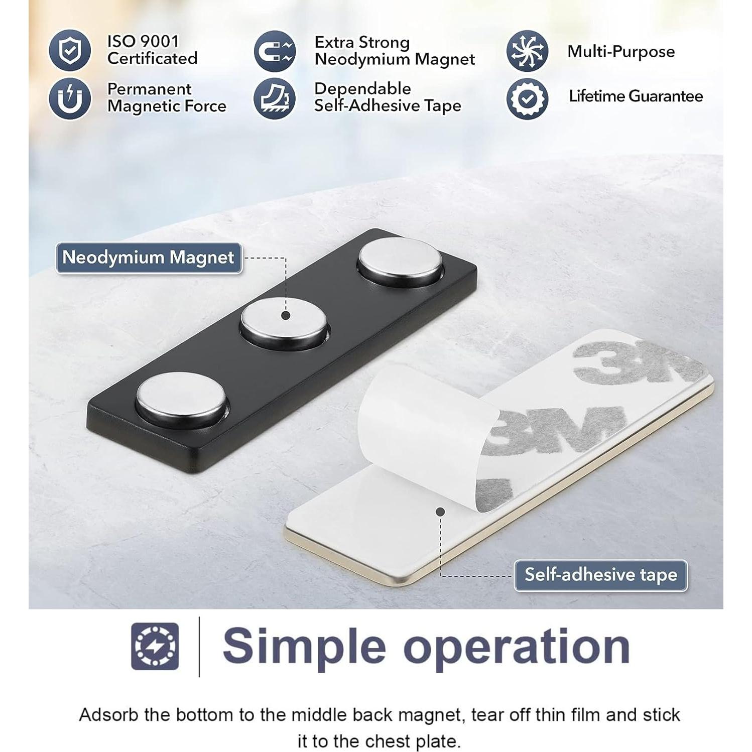 Soporte Magnético para Insignias SALEX - Paquete de 3 Unidades