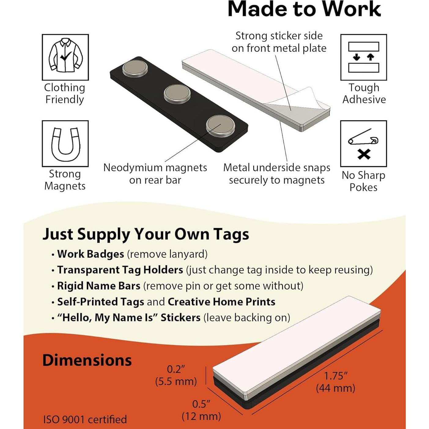Soporte Magnético para Insignias SALEX - Paquete de 3 Unidades