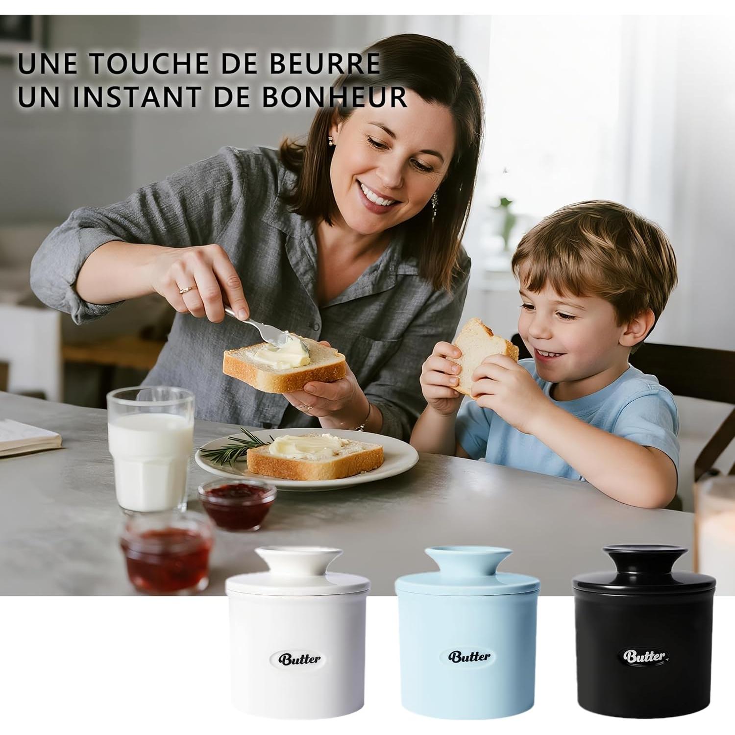 Crock de Mantequilla Rucocron Cerámica Negra 250ml con Tapa